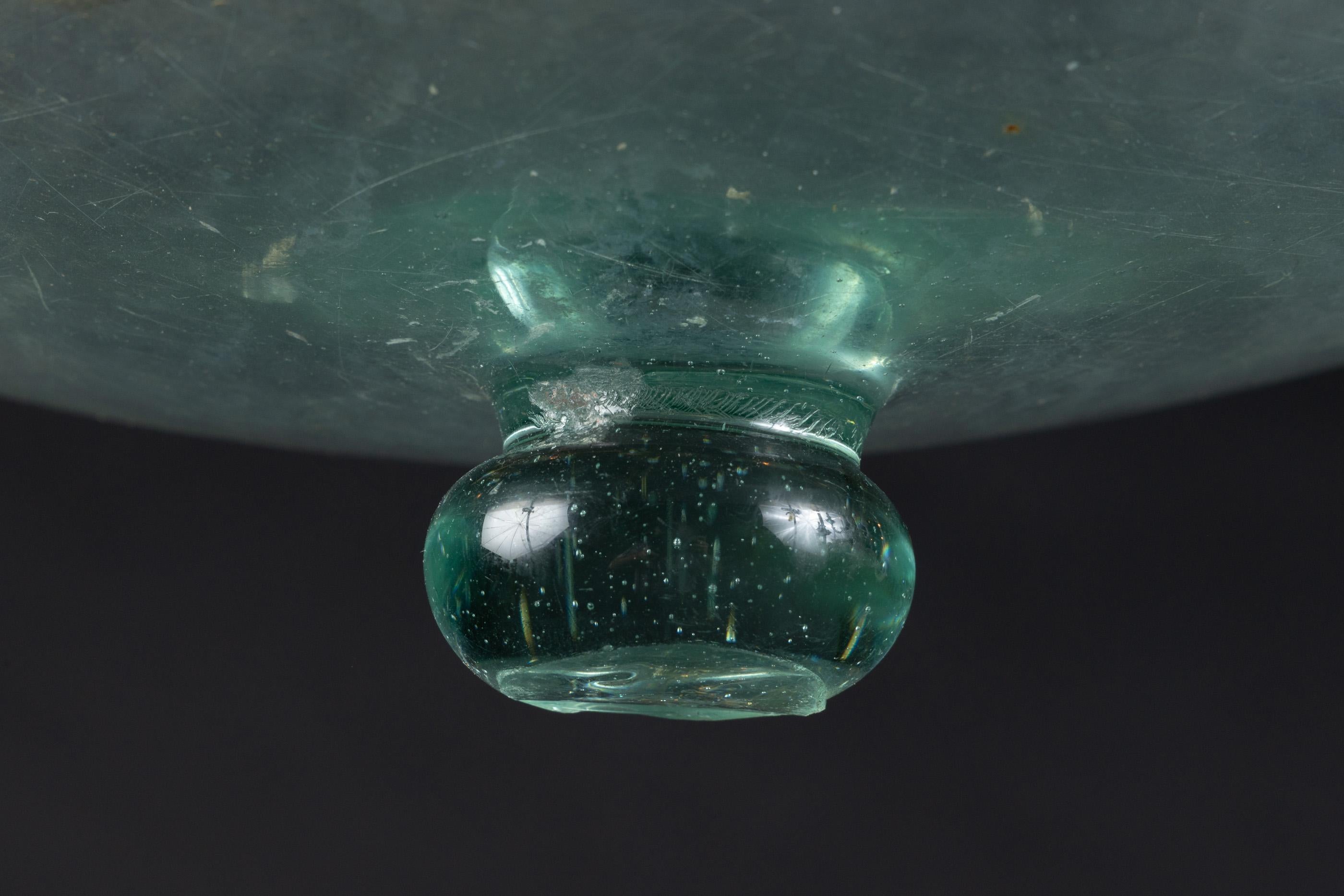 Ancienne lanterne globe melon en verre soufflé à la main en vente 2