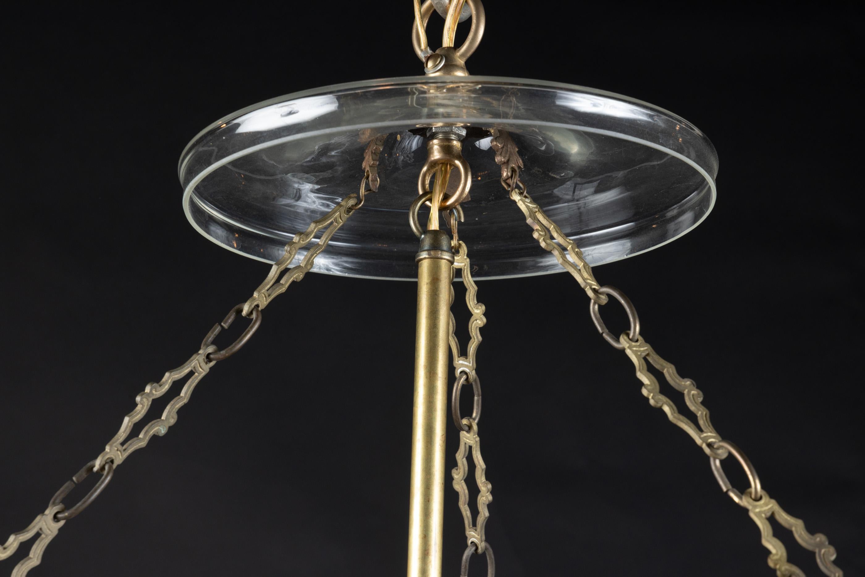 Ancienne lanterne globe melon en verre soufflé à la main en vente 3