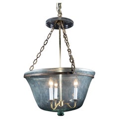 Antique Hand Blown Glass Melon Globe Lantern