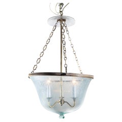 Antique Hand Blown Glass Melon Globe Lantern