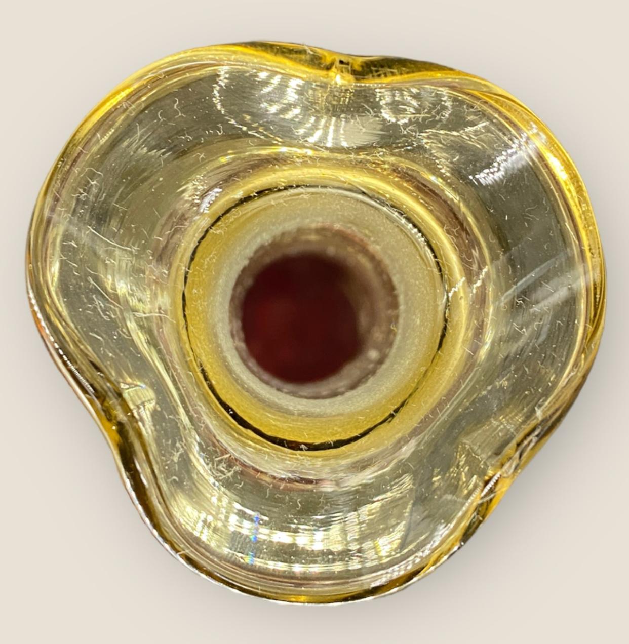 Art Deco Antique Hand Blown Murano Italian Art Glass Ruby Footed Decanter