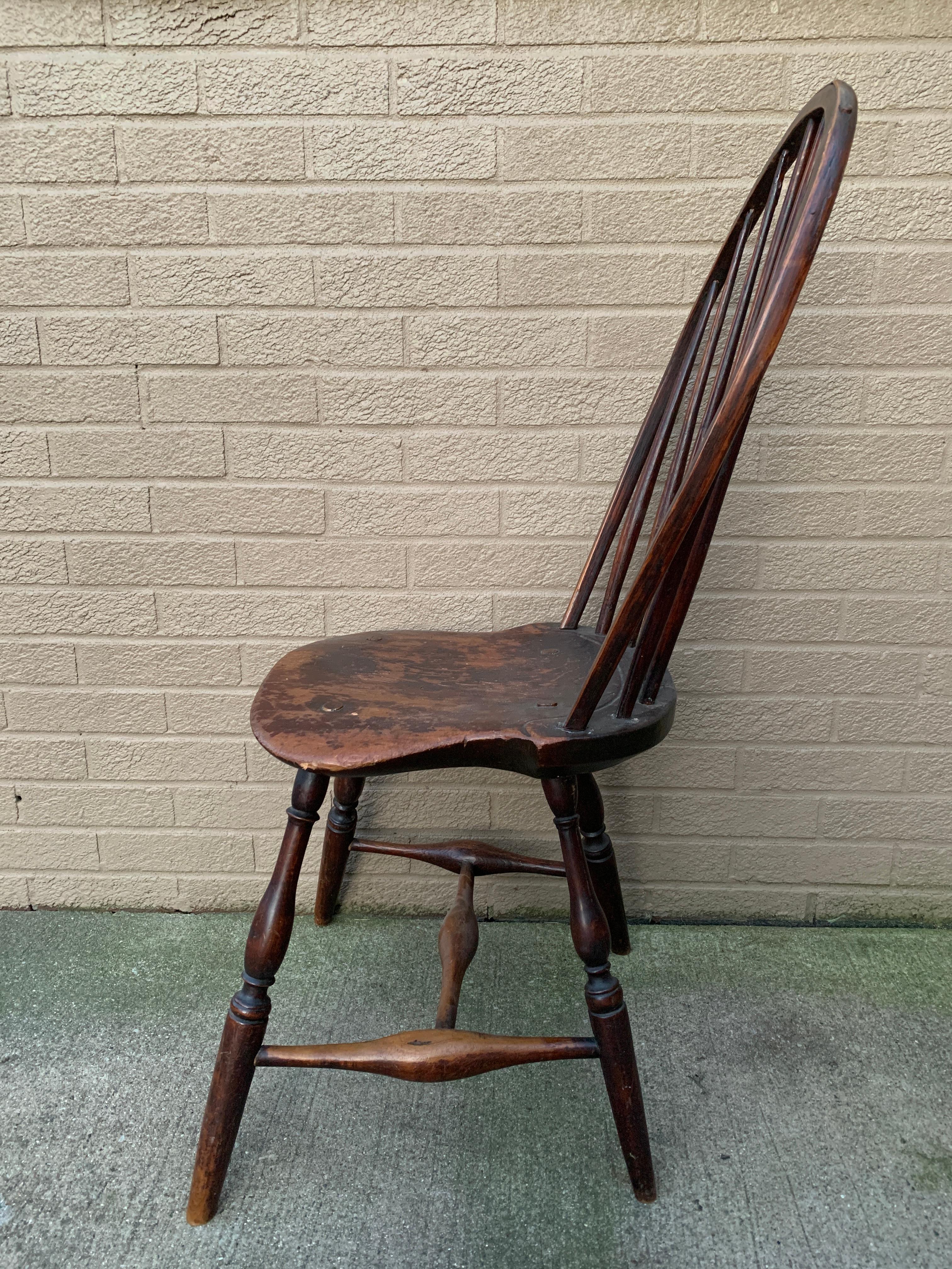Ancienne chaise américaine Windsor sculptée à la main, vers 1790 en vente 8