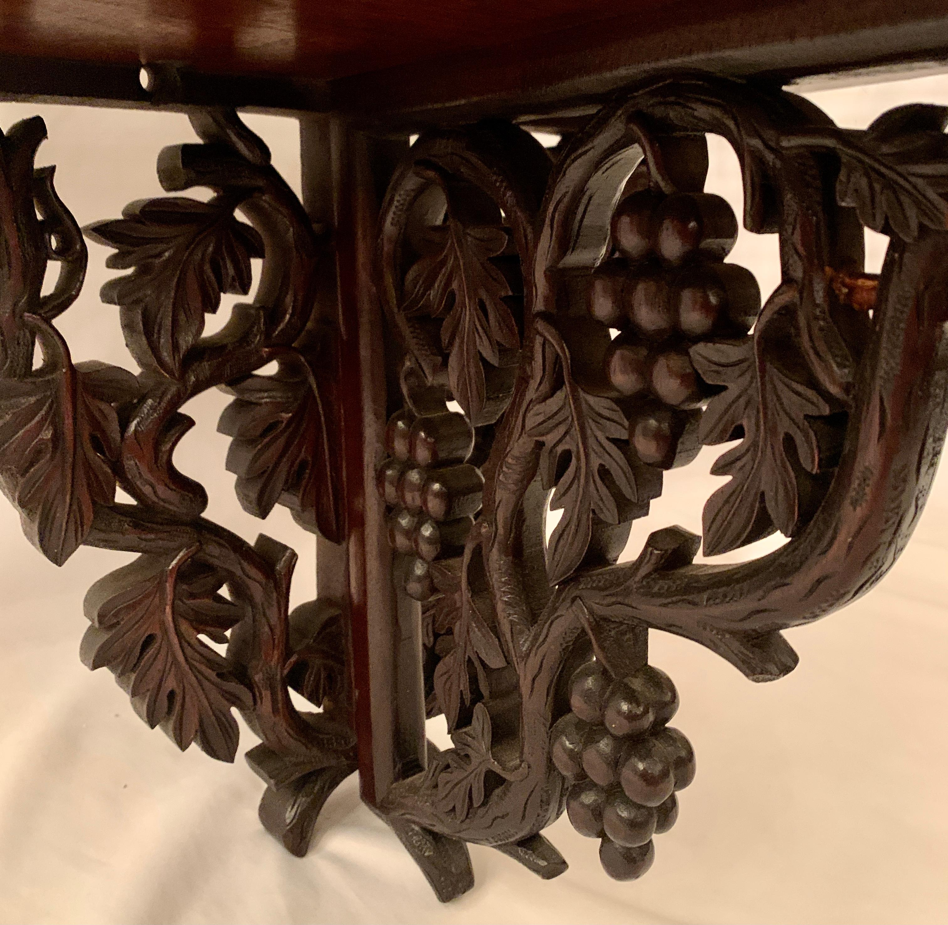 Late 19th Century Antique Hand Carved Black Forest Wooden Wall Shelf, Circa 1880 For Sale