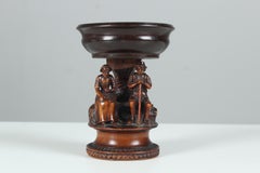 Antique Hand Carved Bowl, Peasant Couple, Napoleon III., 1840s-1850s