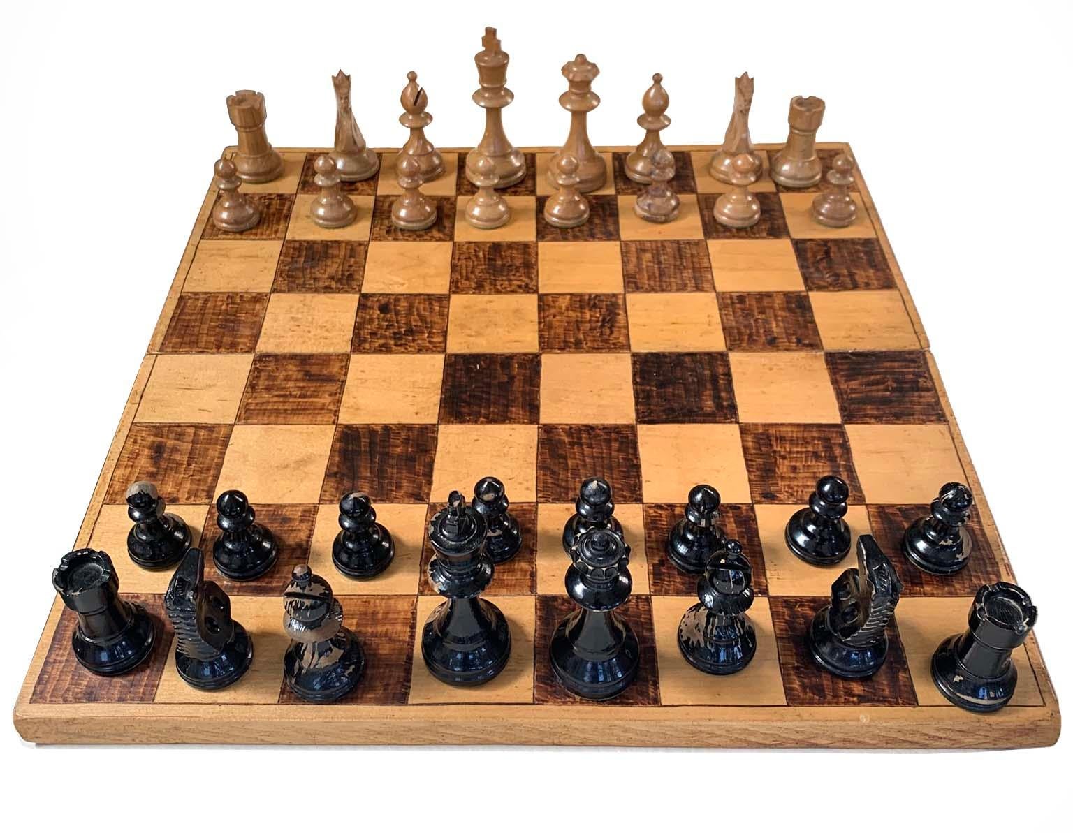 Antique Hand Carved Chess Set 2