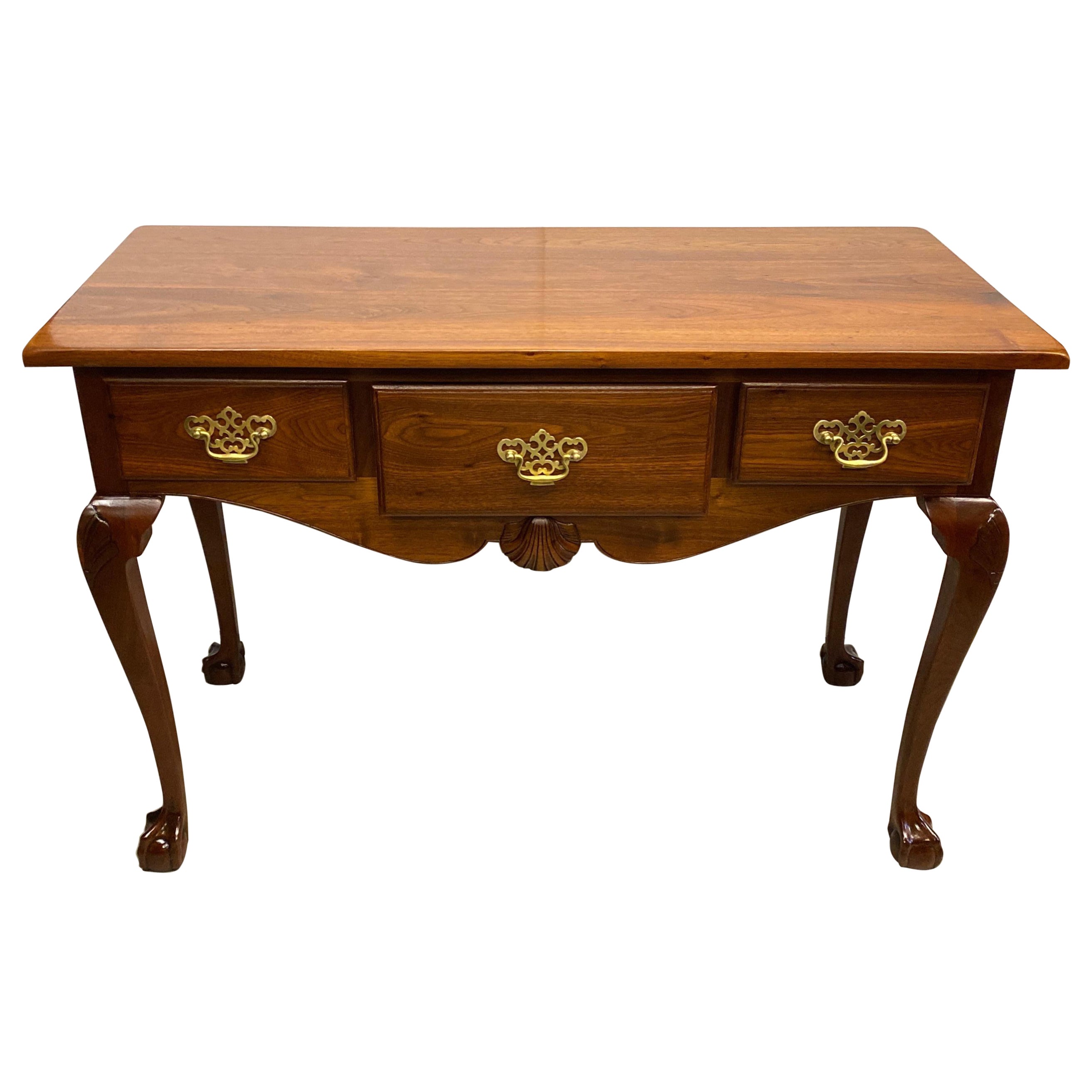 Antico Lowboy in stile Chippendale intagliato a mano, 1820 circa