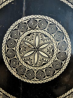 Antique Hand Carved Coffee Table with 6 Stools by Ettore Zacchari, Italy, 1900s