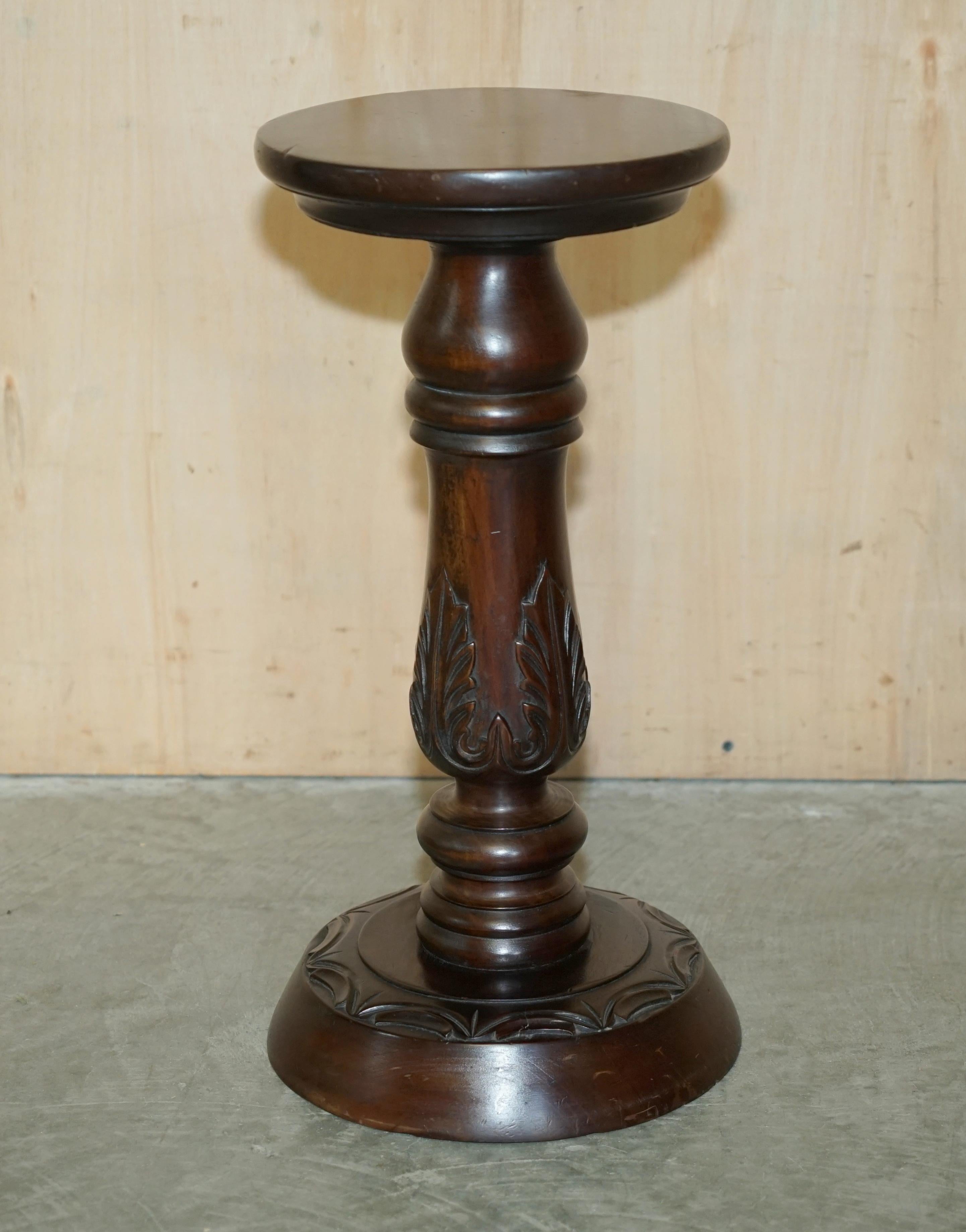 Antique Hand Carved Corinthian Pillar Jardiniere Stand for Antique Display For Sale 2