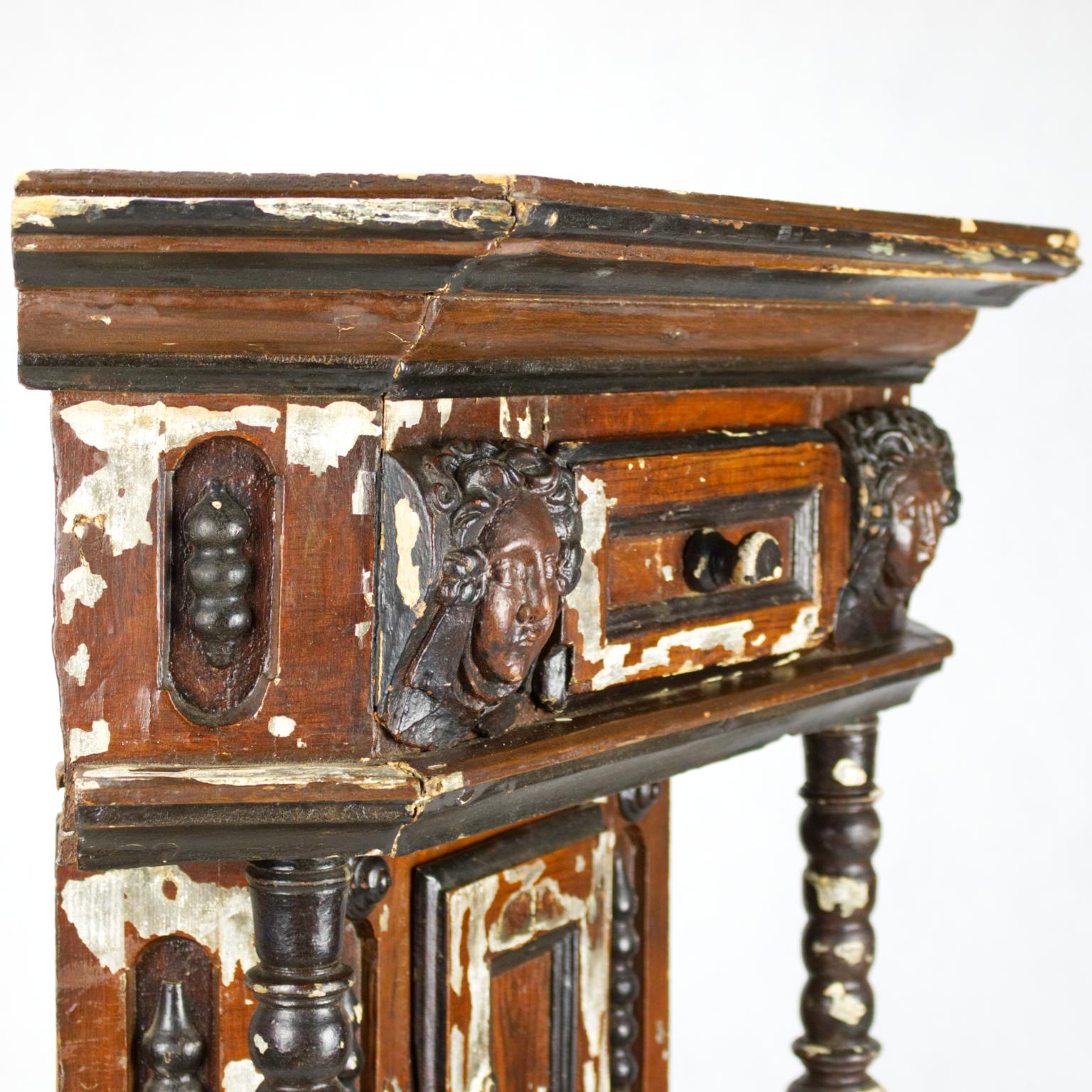 Antique Hand Carved Corner Cabinet 1711 For Sale 2
