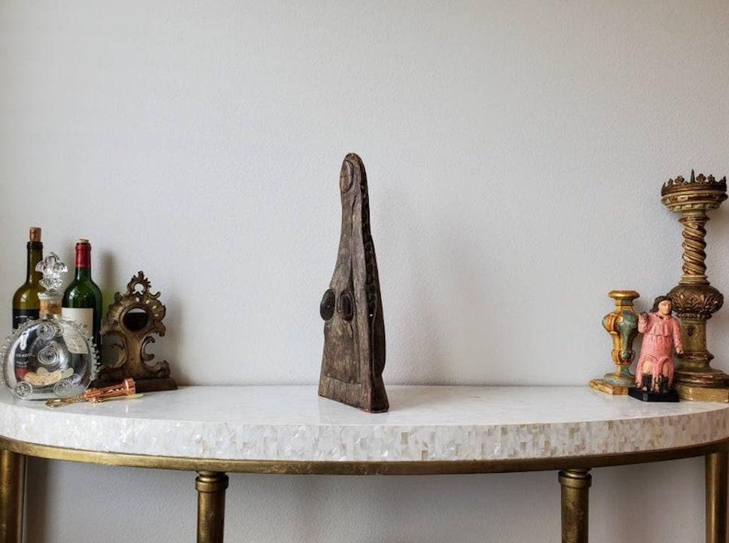 Hand-Carved Antique Hand Carved Crocodile Head Canoe Prow