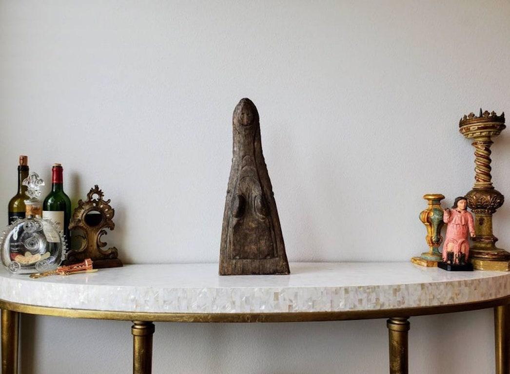 Antique Hand Carved Crocodile Head Canoe Prow In Good Condition In Forney, TX