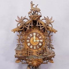 Antique Hand-Carved Cuckoo Clock, Black Forest ca. 1900
