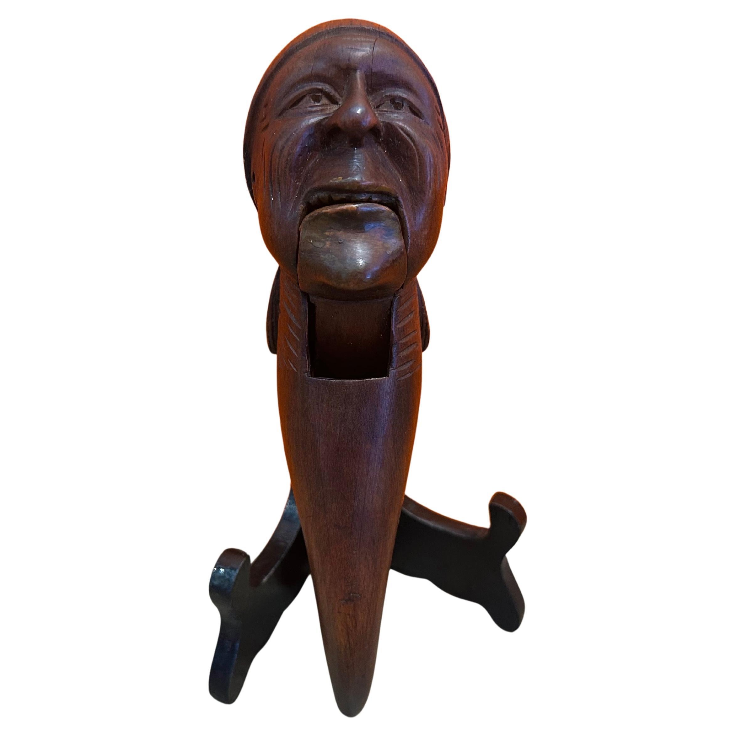 Antique Hand Carved Early 20th Century Black Forest Nutcracker With Book For Sale 4