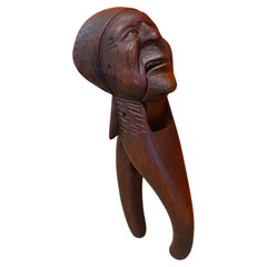 Antique Hand Carved Early 20th Century Black Forest Nutcracker With Book