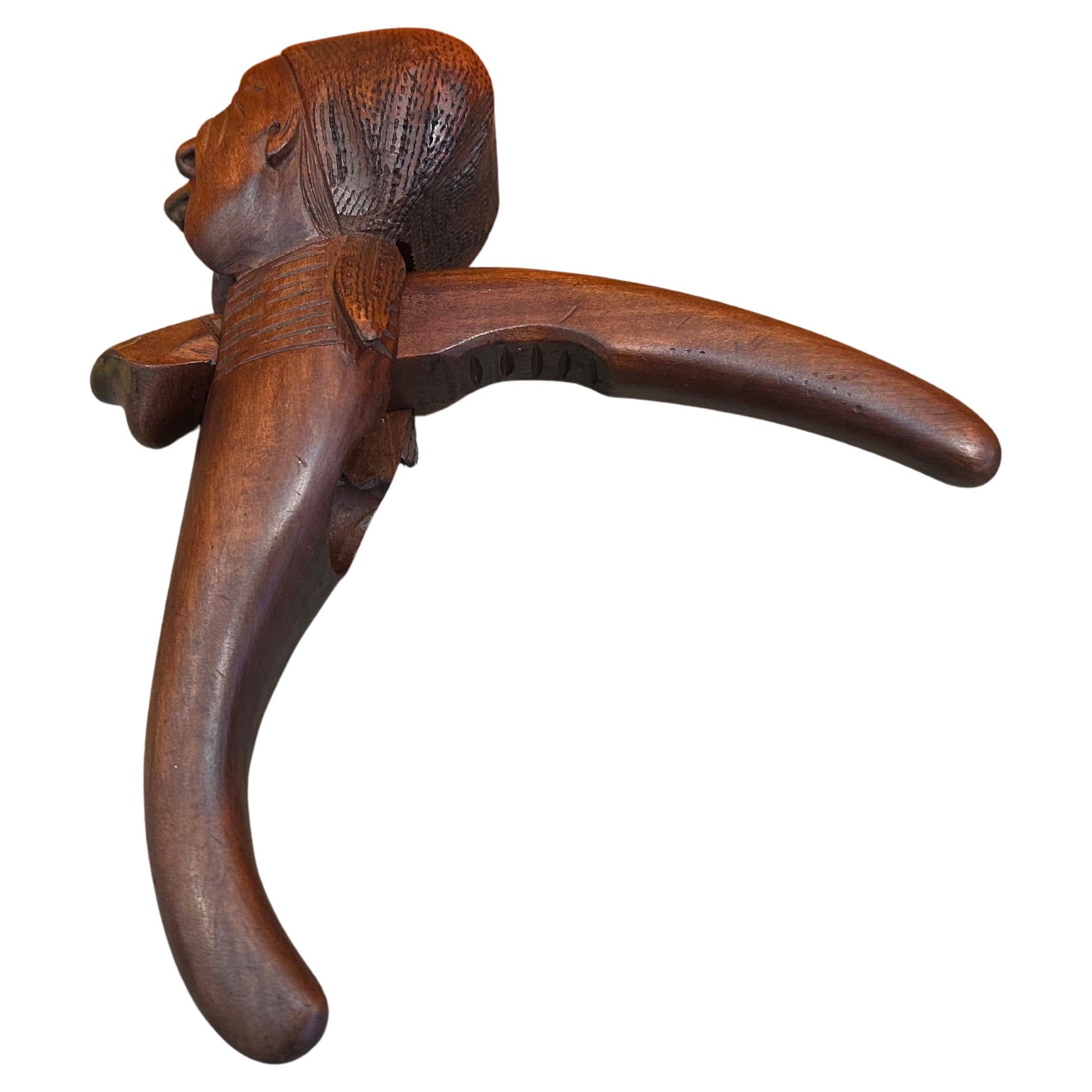 German Antique Hand Carved Early 20th Century Black Forest Nutcracker With Book For Sale