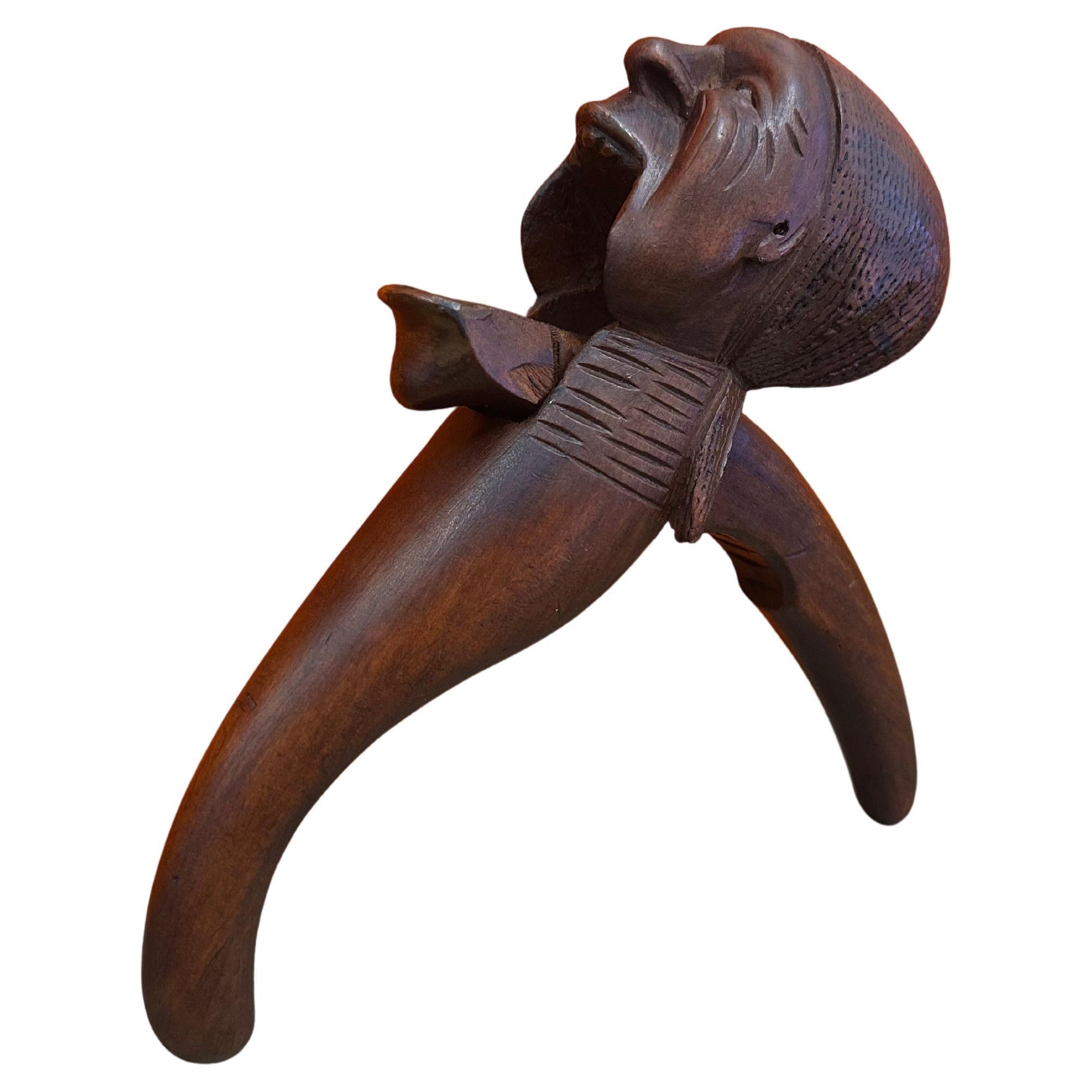 Antique Hand Carved Early 20th Century Black Forest Nutcracker With Book For Sale 1
