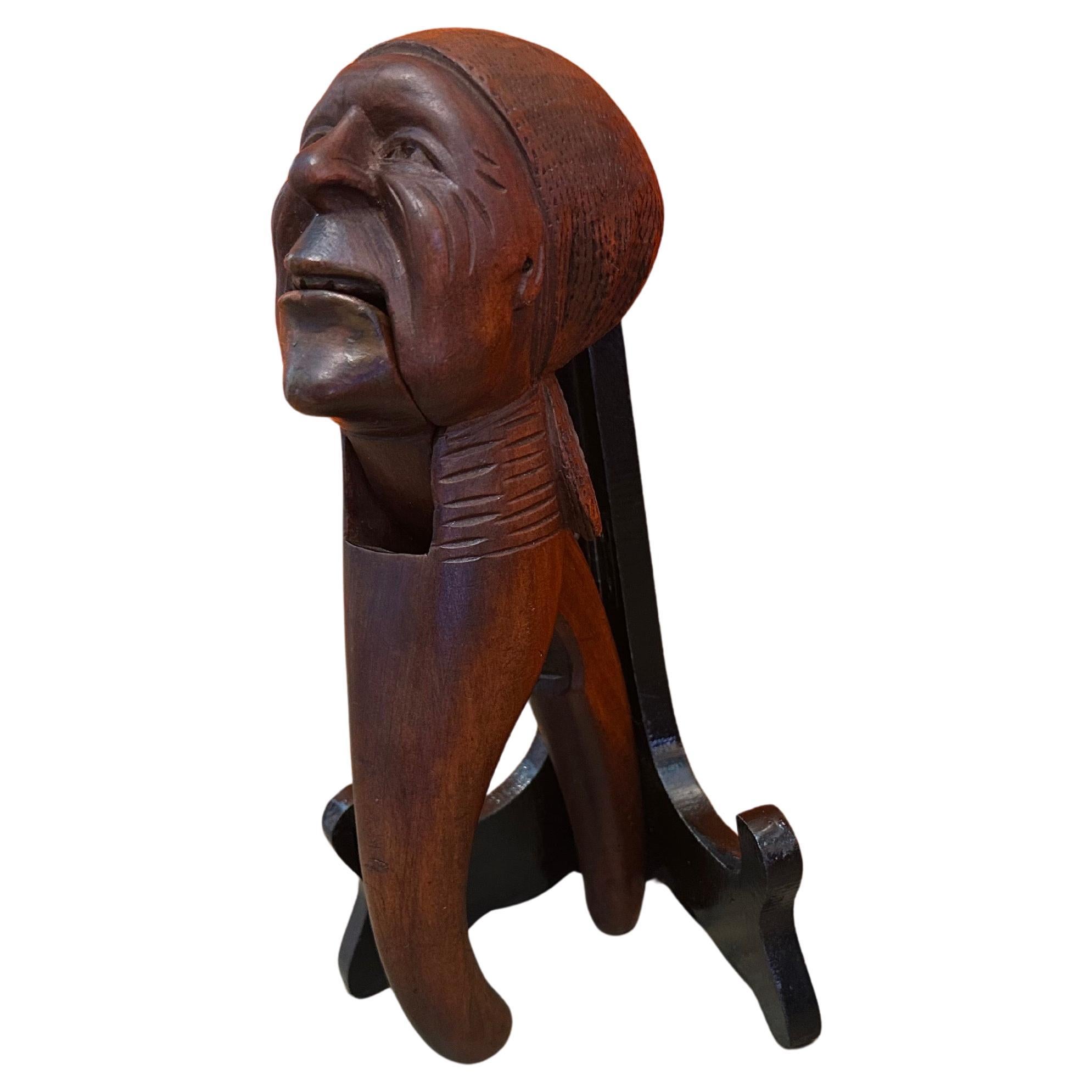 Antique Hand Carved Early 20th Century Black Forest Nutcracker With Book For Sale 3