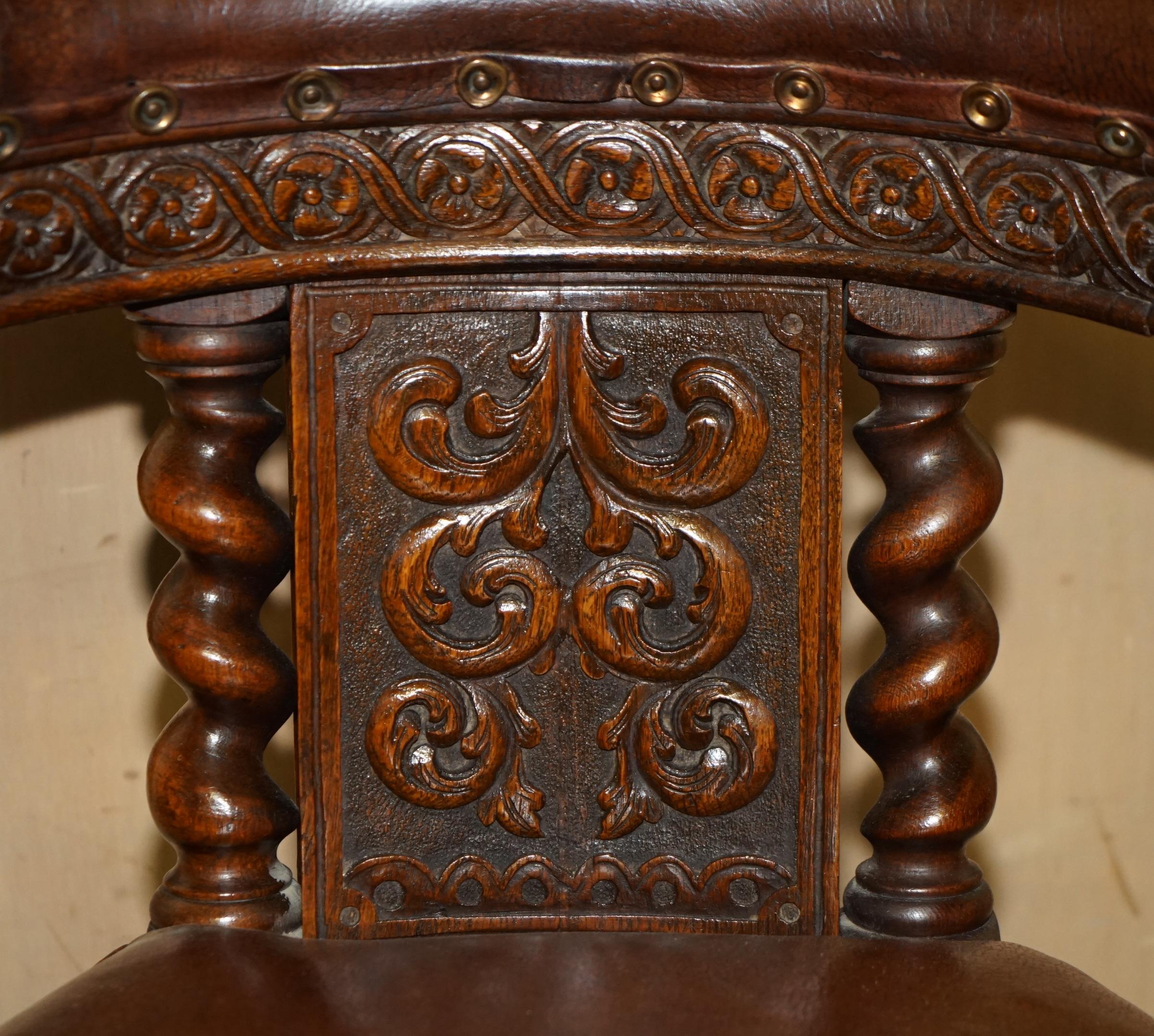 English ANTIQUE HAND CARVED ENGLISH 1880 VICTORiAN COCK FIGHTING METAMORPHIC ARMCHAIR For Sale