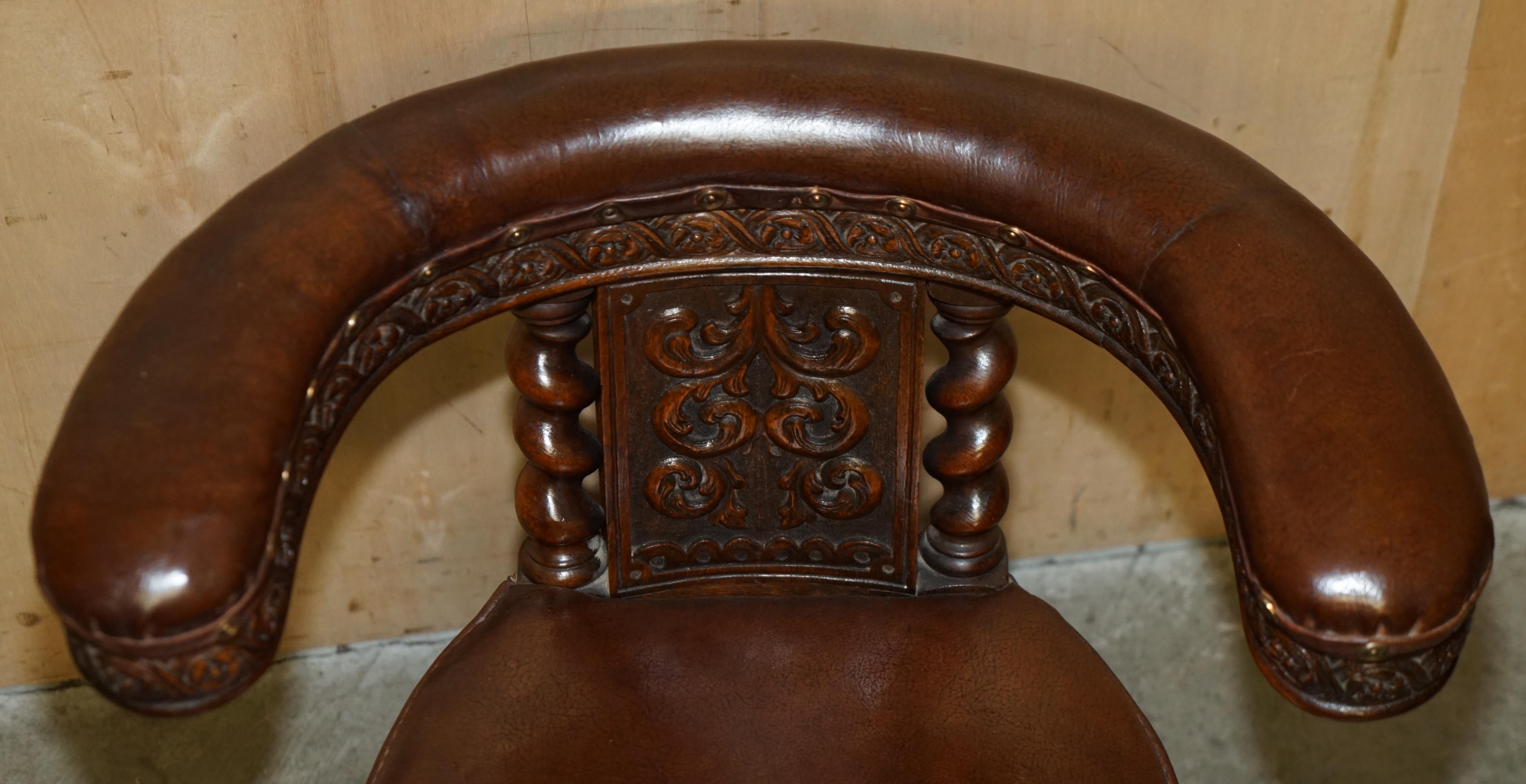 Hand-Crafted ANTIQUE HAND CARVED ENGLISH 1880 VICTORiAN COCK FIGHTING METAMORPHIC ARMCHAIR For Sale