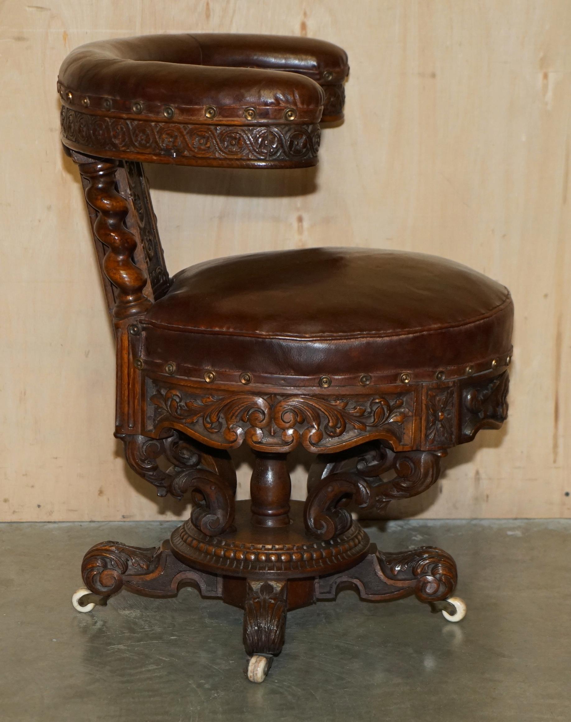 ANTIQUE HAND CARVED ENGLISH 1880 VICTORiAN COCK FIGHTING METAMORPHIC ARMCHAIR For Sale 1