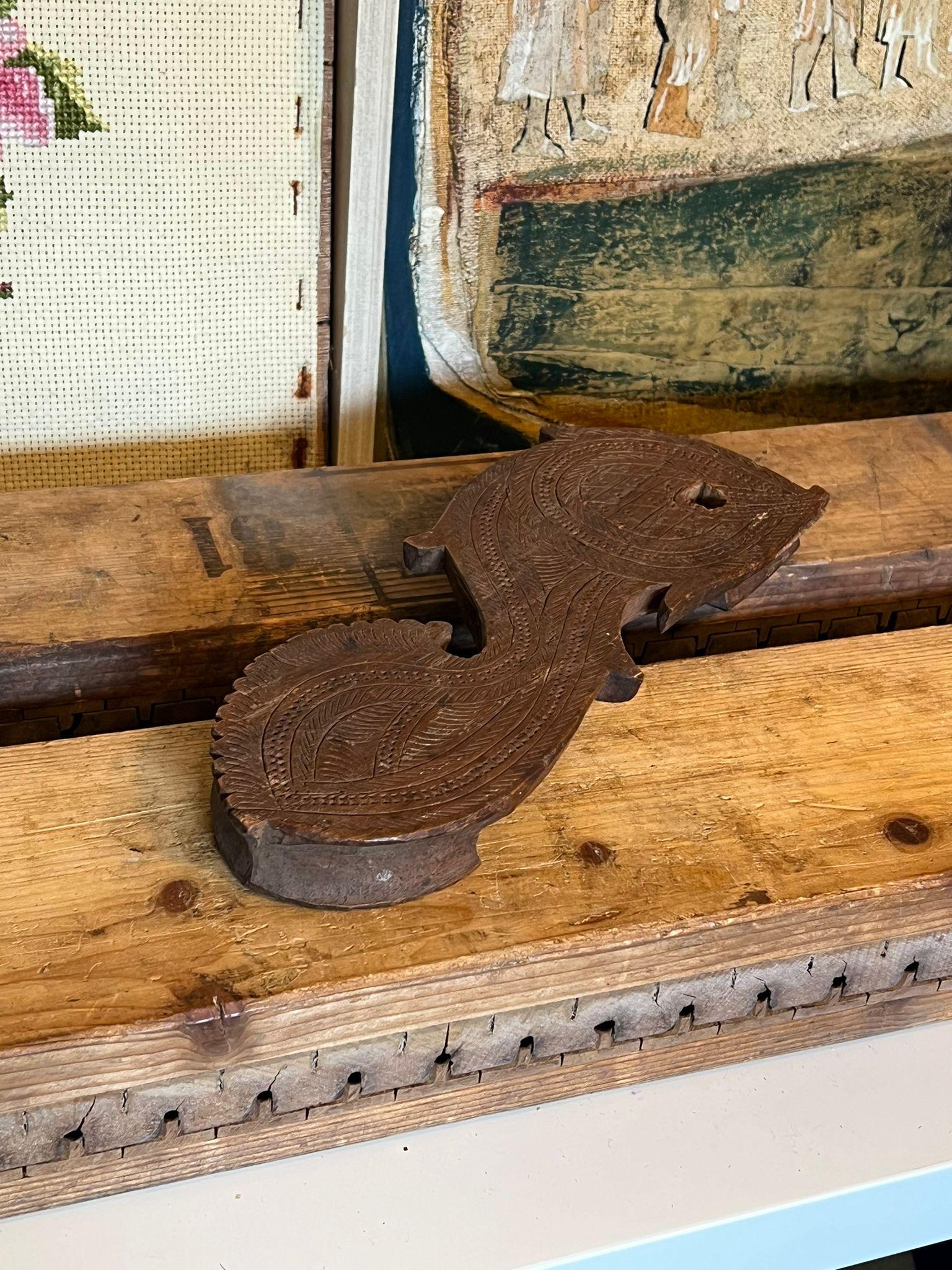 Mid-Century Modern Antique Hand Carved Engraved Unique Architectural Salvage For Sale
