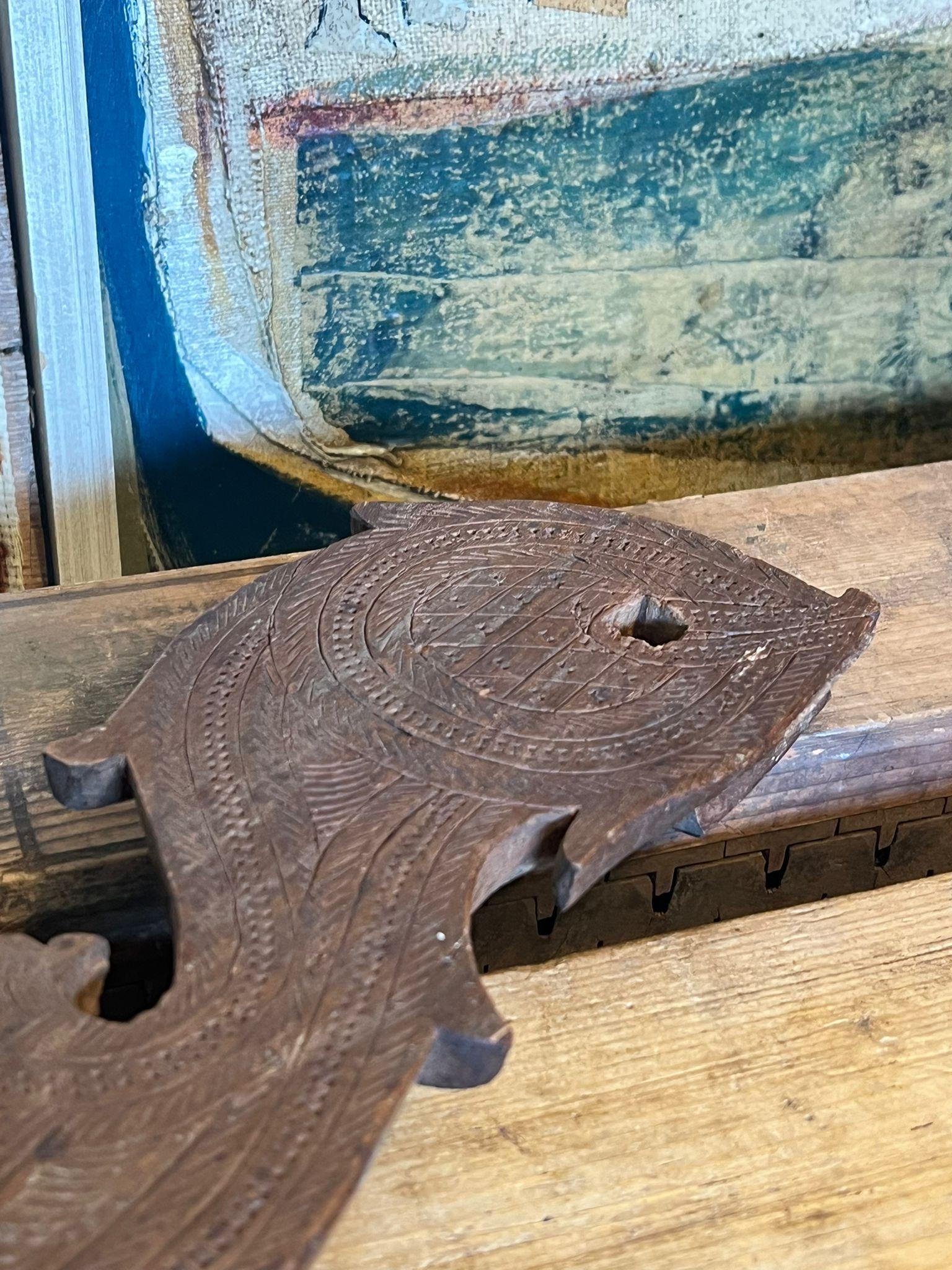 Late 20th Century Antique Hand Carved Engraved Unique Architectural Salvage For Sale