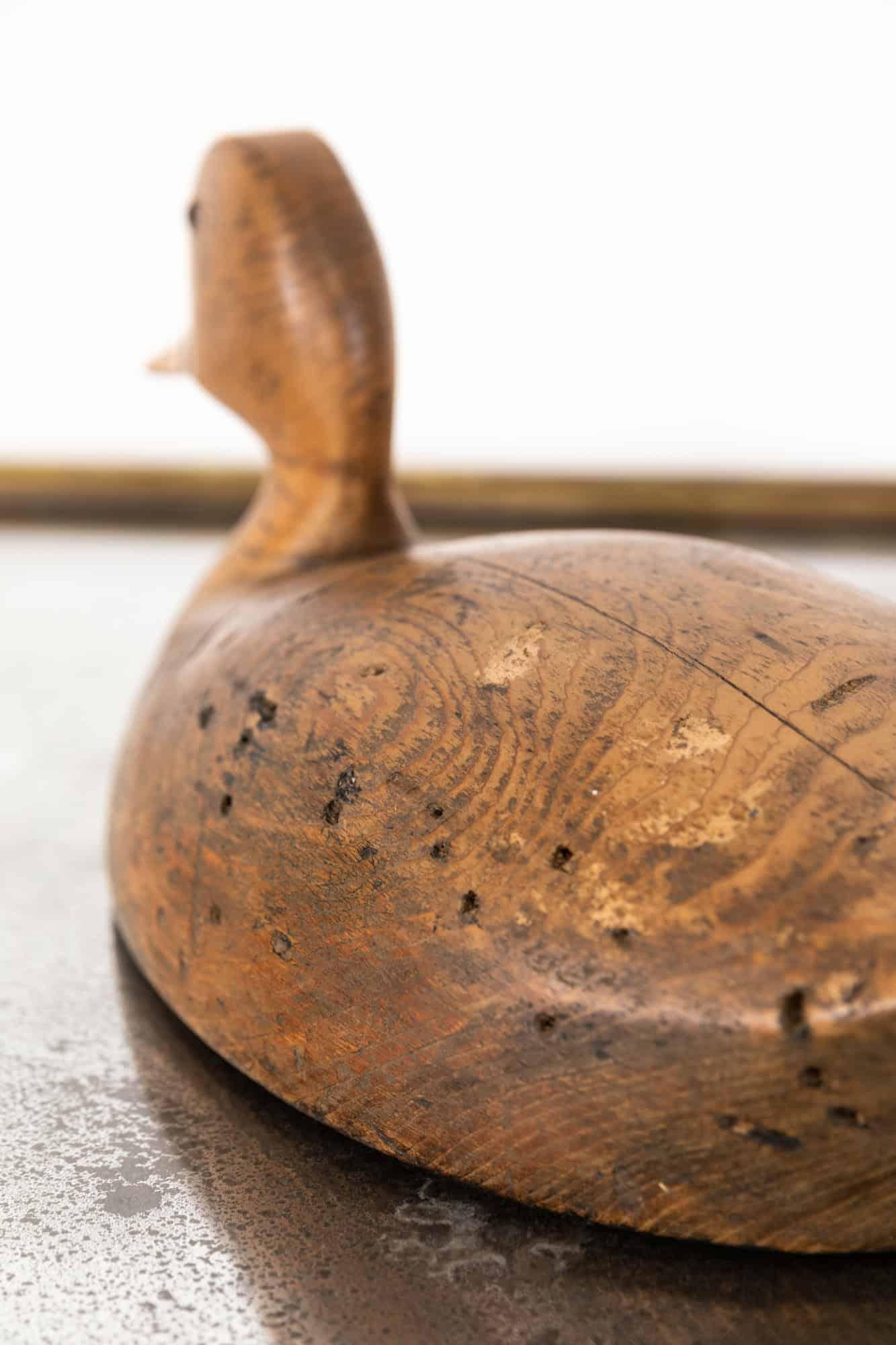 Arts and Crafts Arte Antiques Art Carved Mallard Duck Decoys, C.C. 1920 en vente