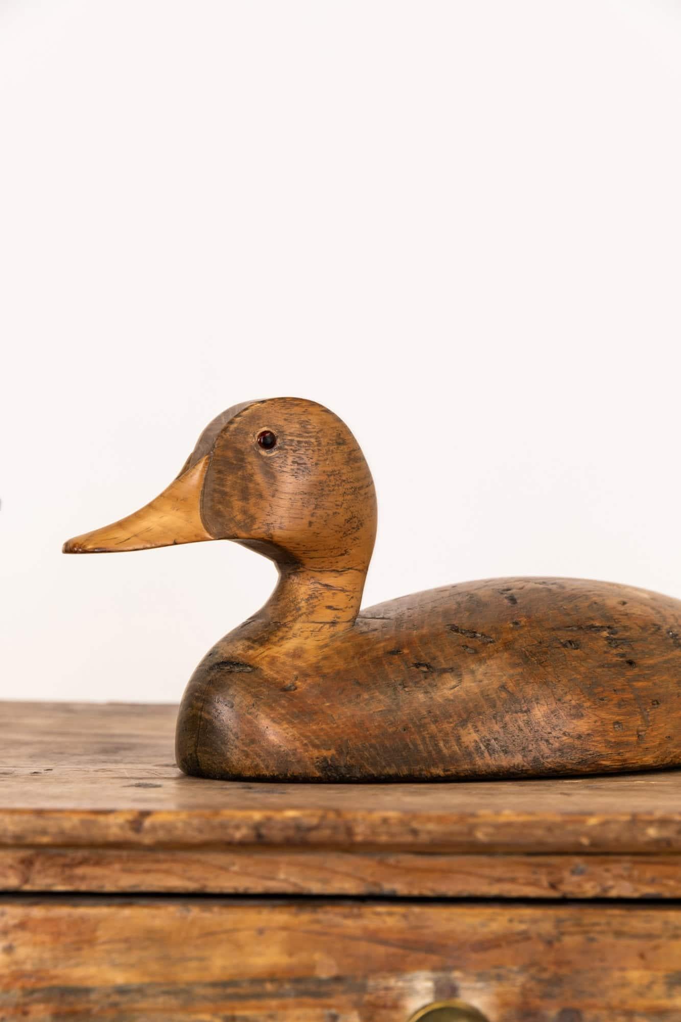 Anglais Arte Antiques Art Carved Mallard Duck Decoys, C.C. 1920 en vente