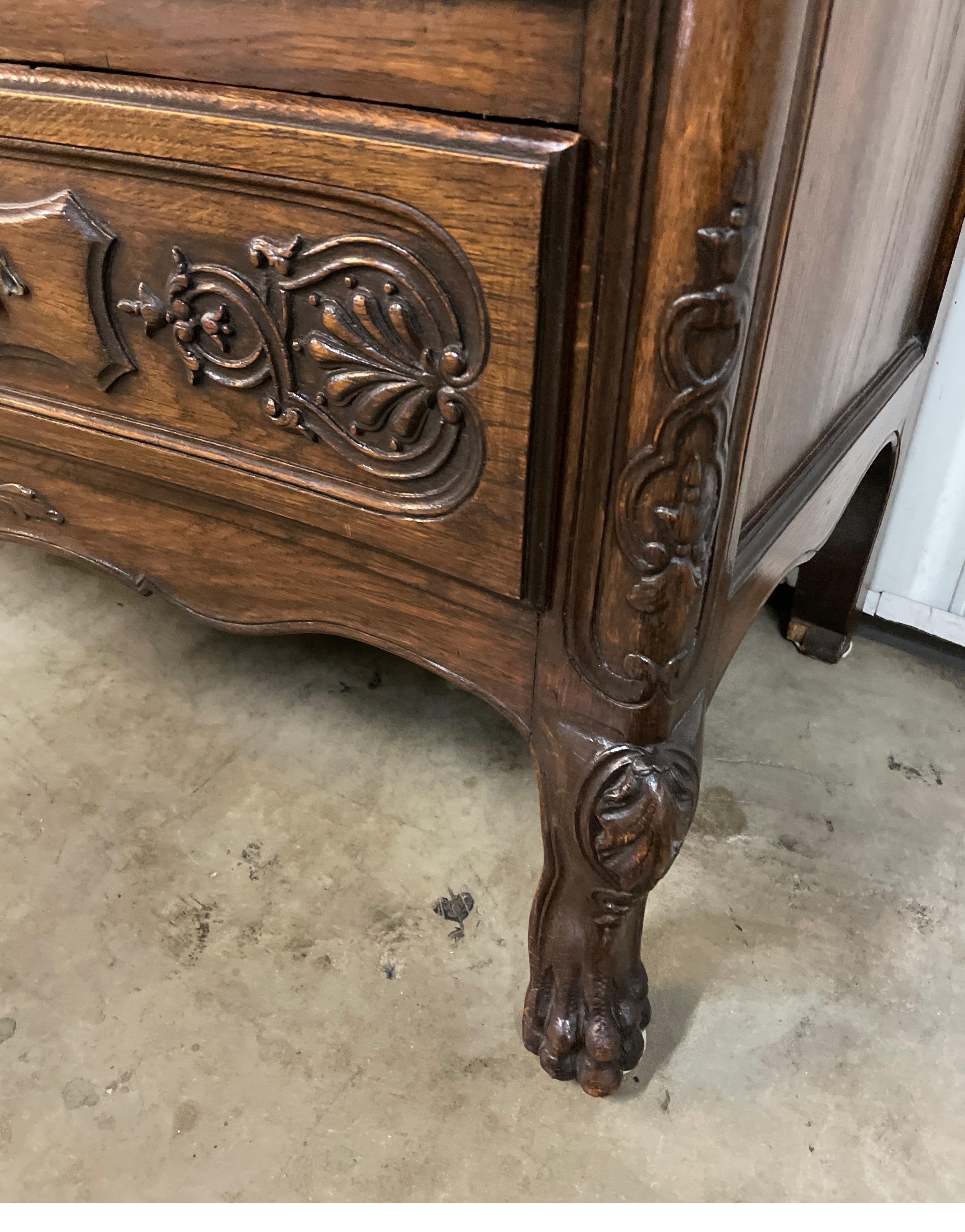Antique Hand Carved French Country Dresser 1