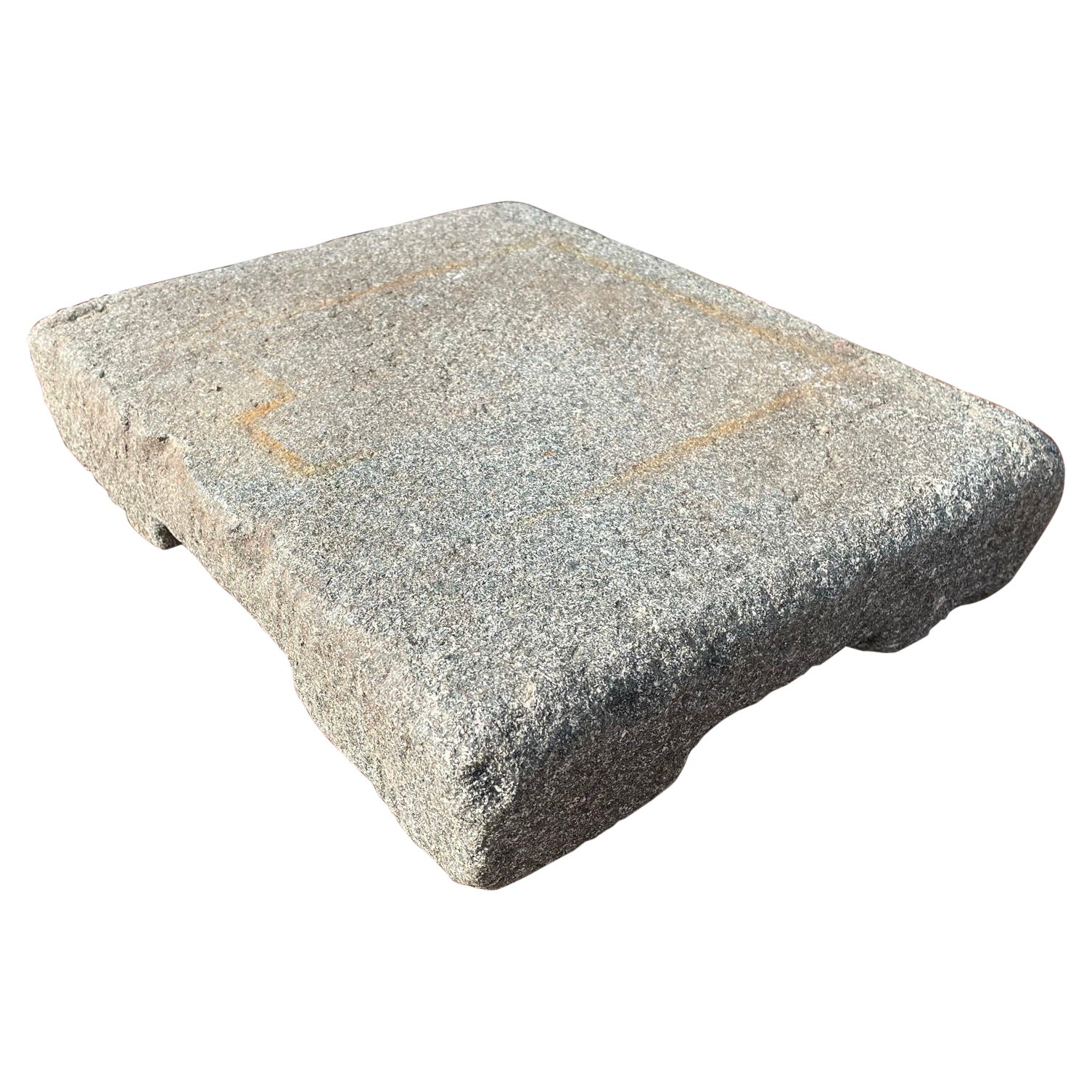 Antique Hand-Carved Garden Stone, 19th Century