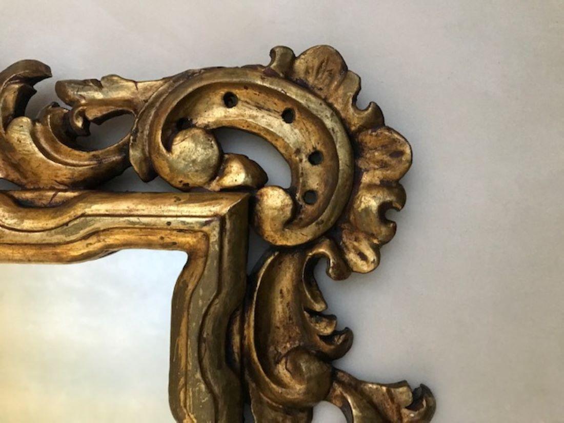 19th Century Antique Hand Carved Gilt Baroque Mirror Signed Gallo For Sale