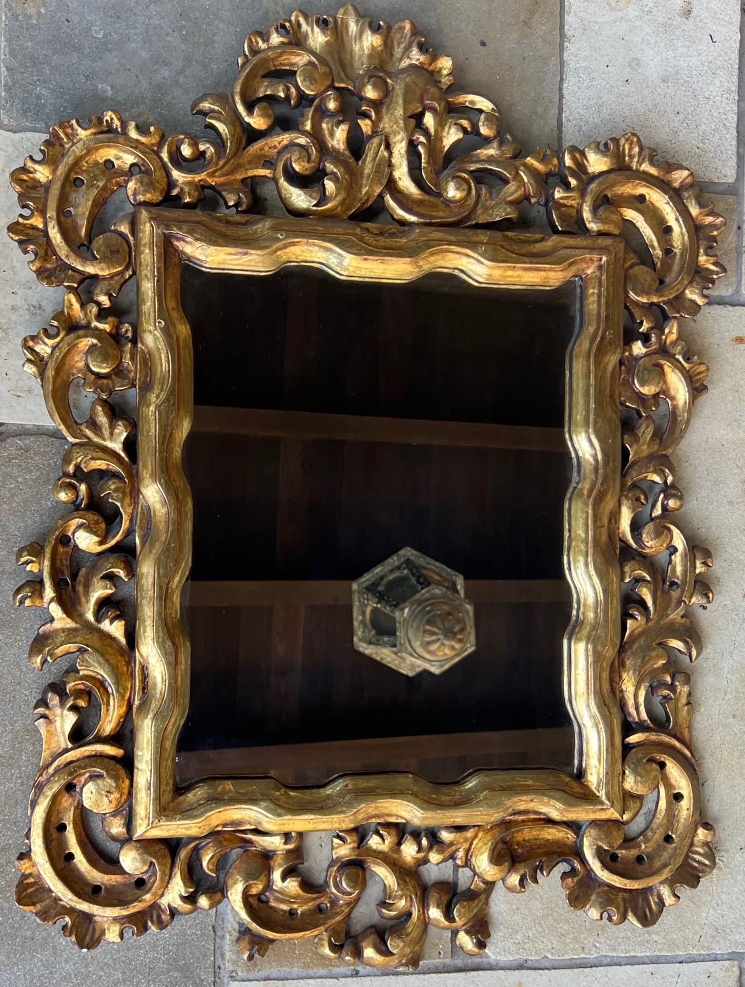 Antique Hand Carved Gilt Baroque Mirror Signed Gallo For Sale 1