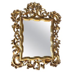 Antique Hand Carved Gilt Baroque Mirror Signed Gallo