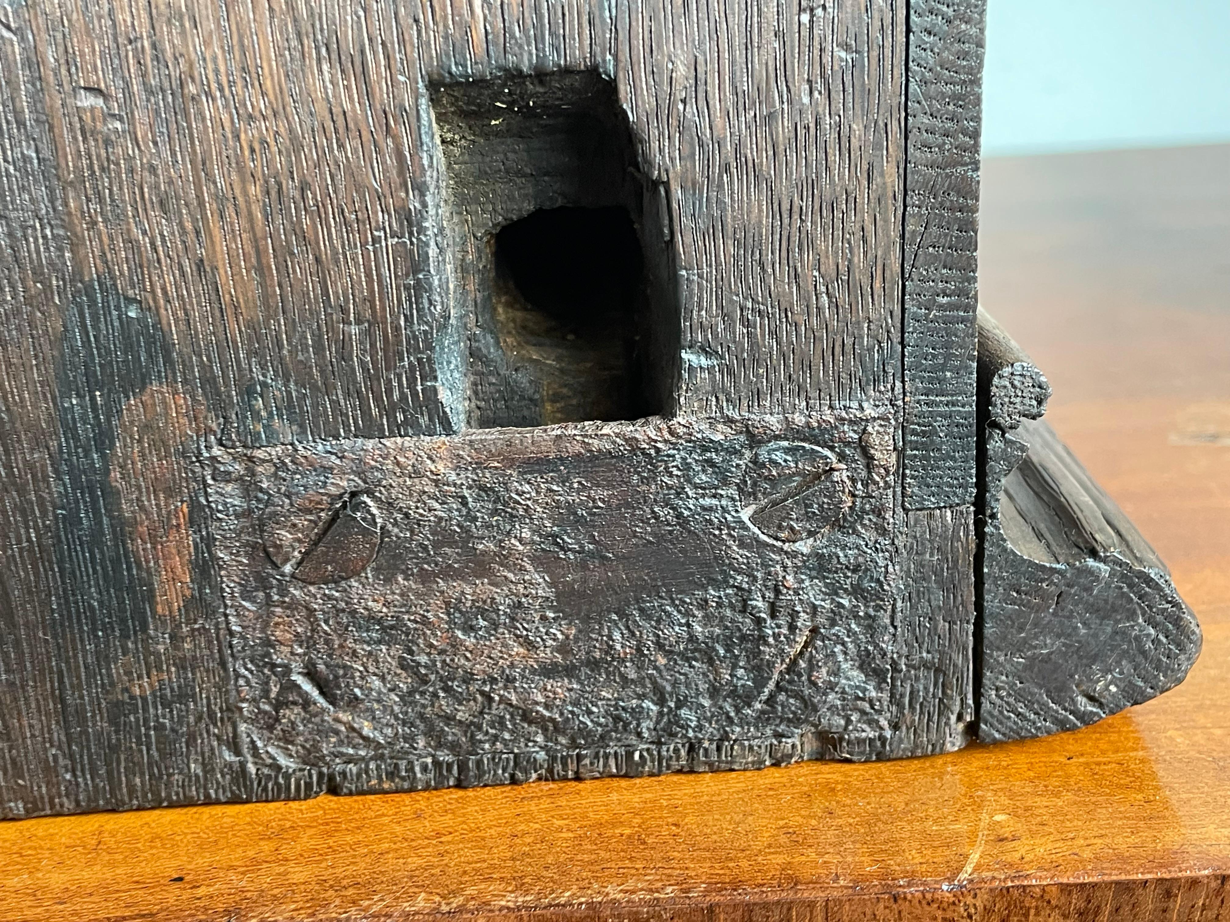 Antiguo Soporte de Pared, Estante / Ménsula de Roble Tallado a Mano y Dorado del Renacimiento Gótico 1800s 3