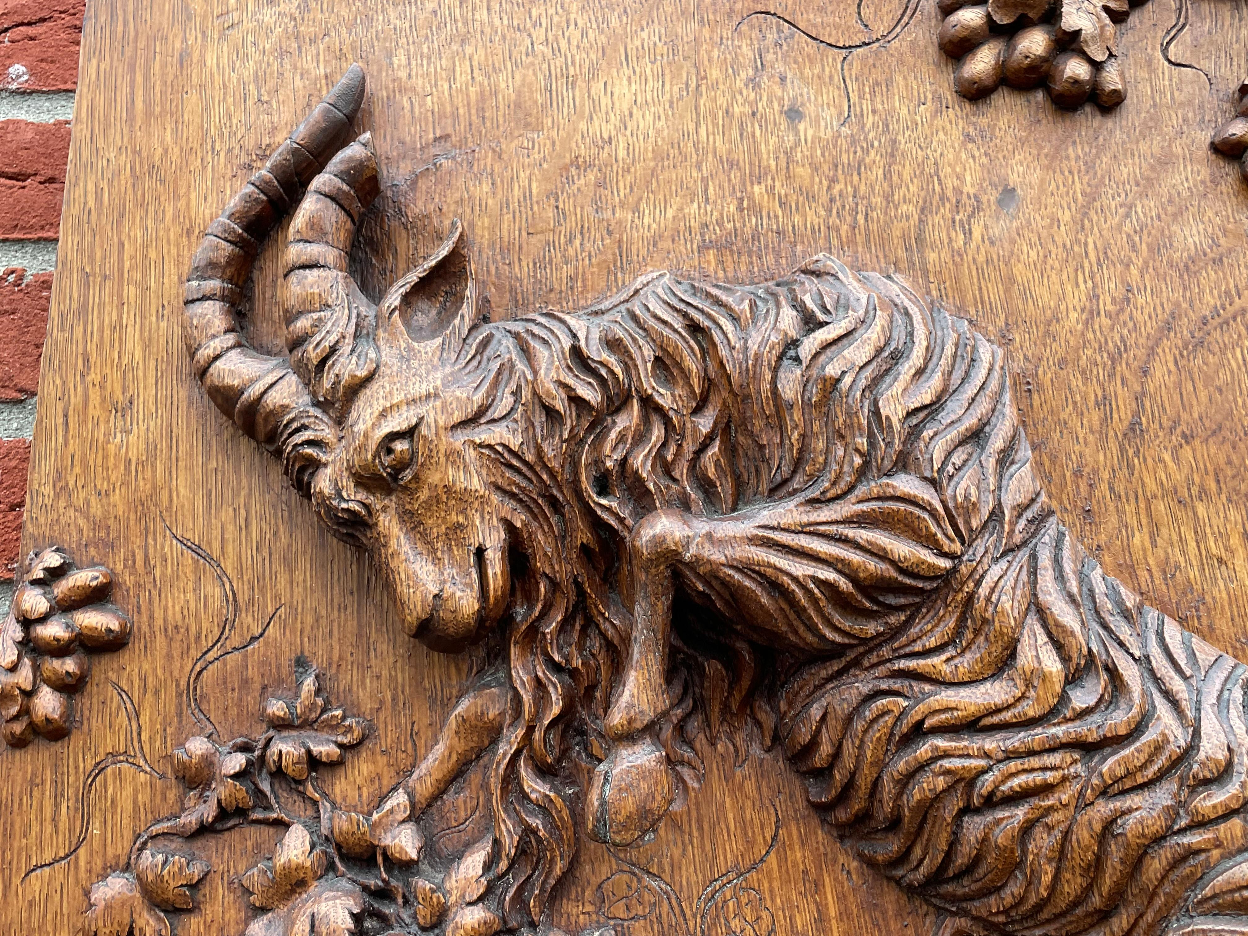 Antica scultura di capra intagliata a mano Simbolo di Bacco/Dioniso, dio del vino 7
