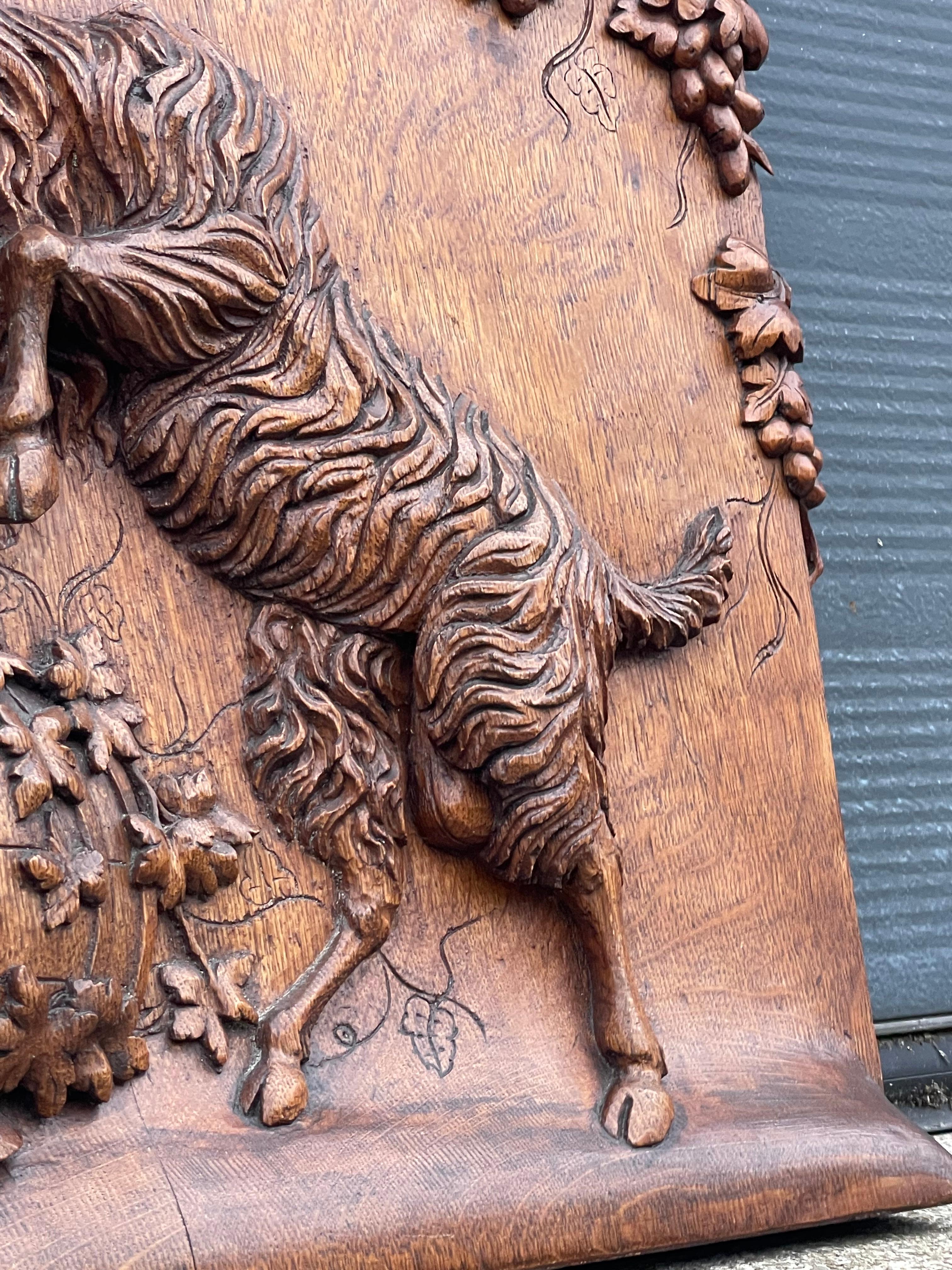 Antica scultura di capra intagliata a mano Simbolo di Bacco/Dioniso, dio del vino 1