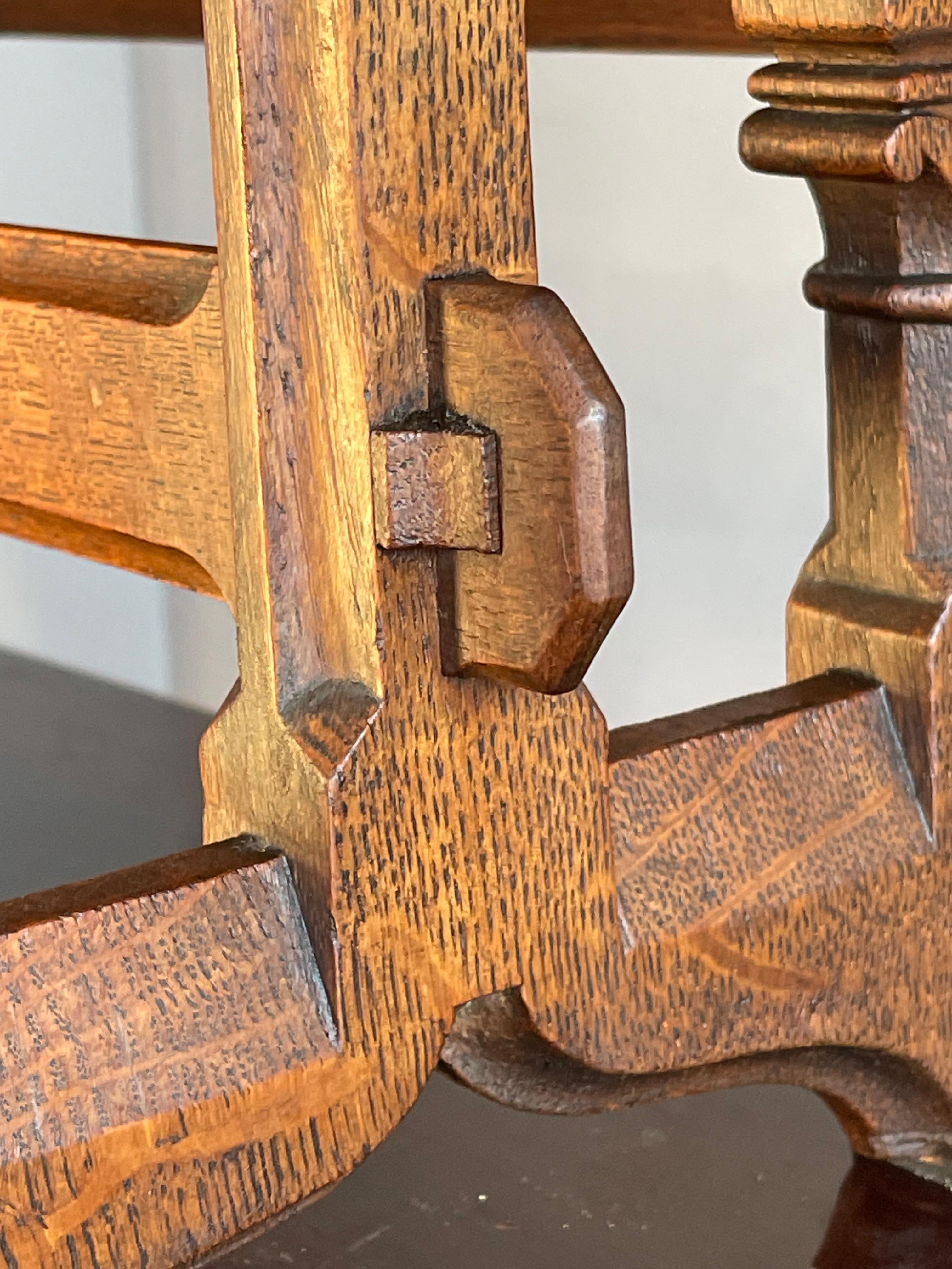 Antique Hand Carved Gothic Revival Bible Stand / Church Book Stand w. IHS Symbol 1