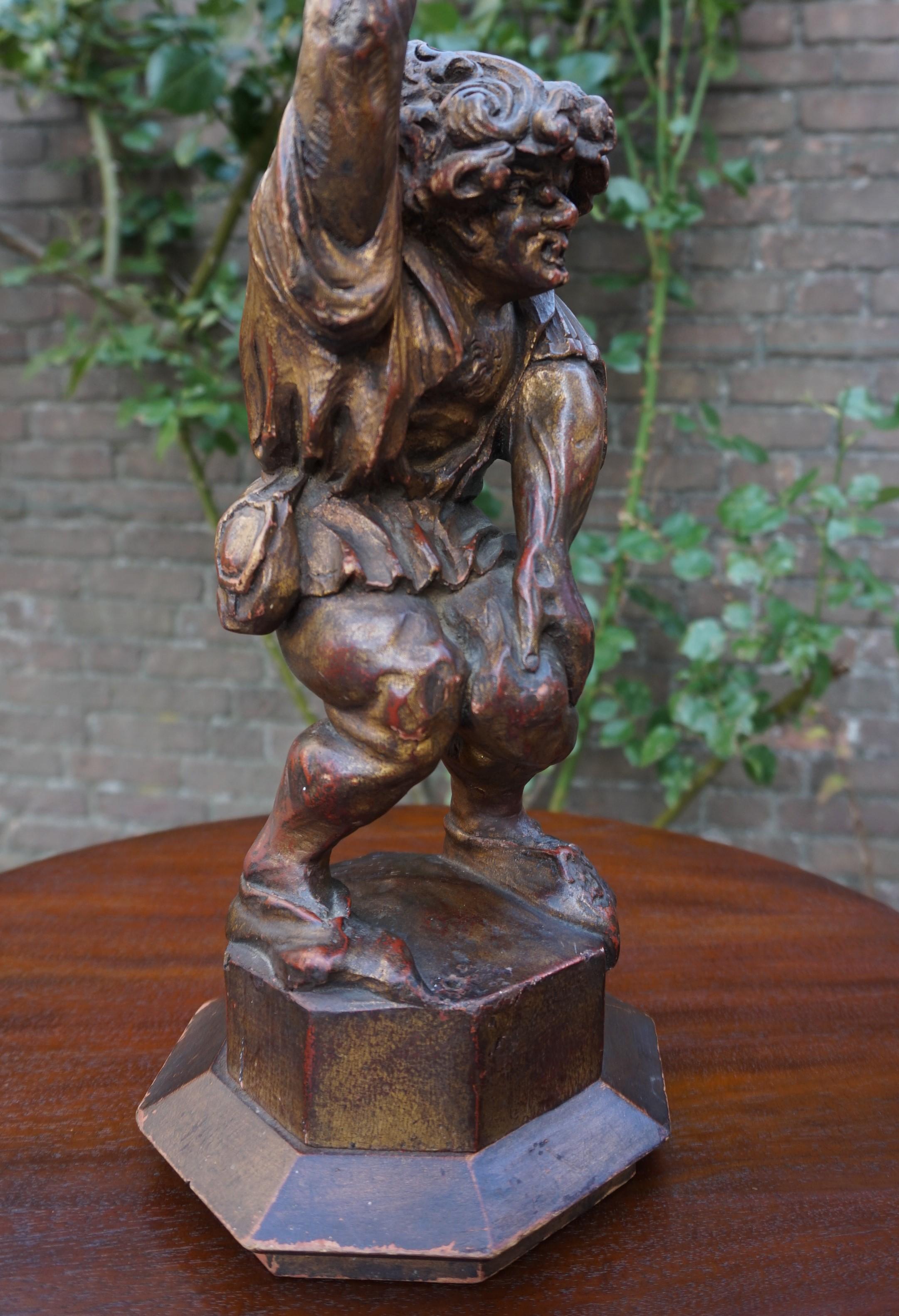 Antique Hand-Carved Gothic Style Quasimodo / Hunchback of Notre Dame Sculpture For Sale 1
