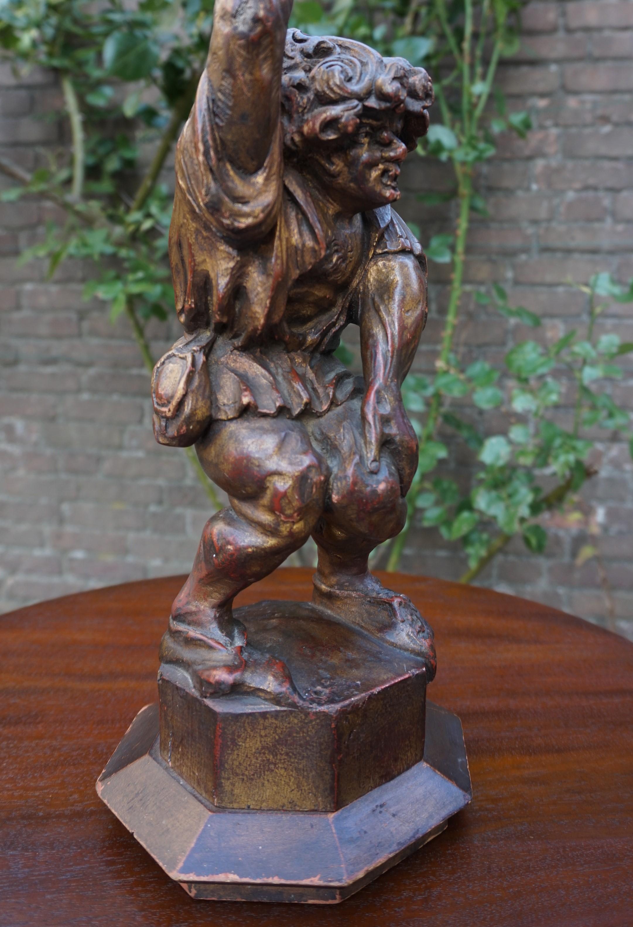 Antique Hand-Carved Gothic Style Quasimodo / Hunchback of Notre Dame Sculpture 1