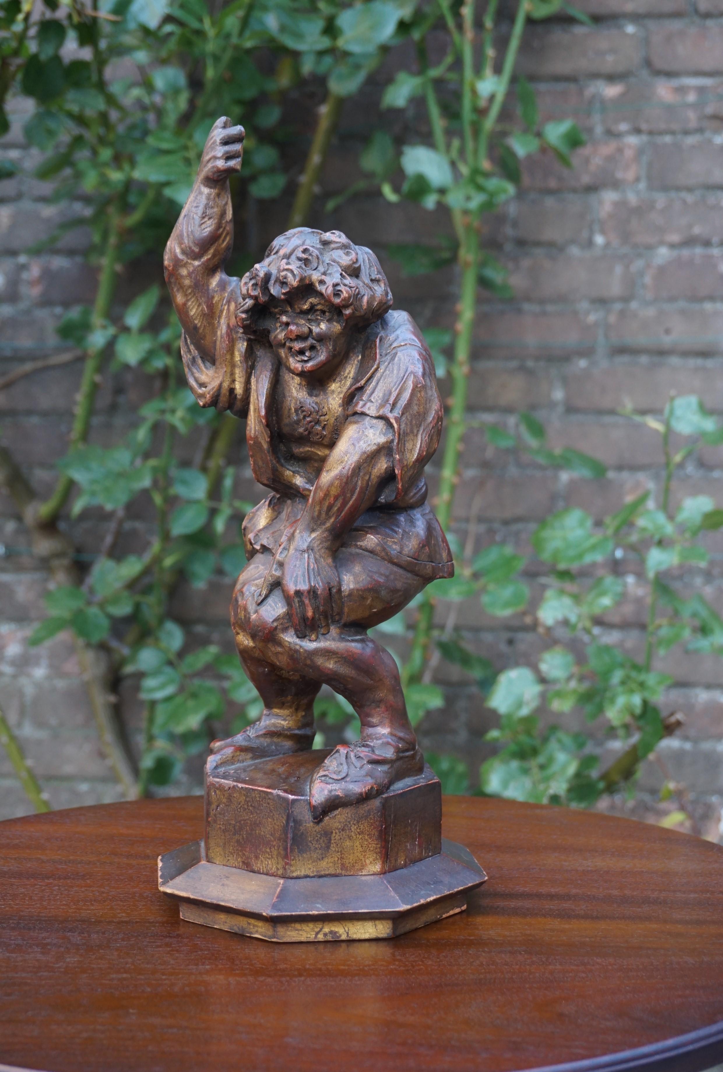 Antique Hand-Carved Gothic Style Quasimodo / Hunchback of Notre Dame Sculpture For Sale 7