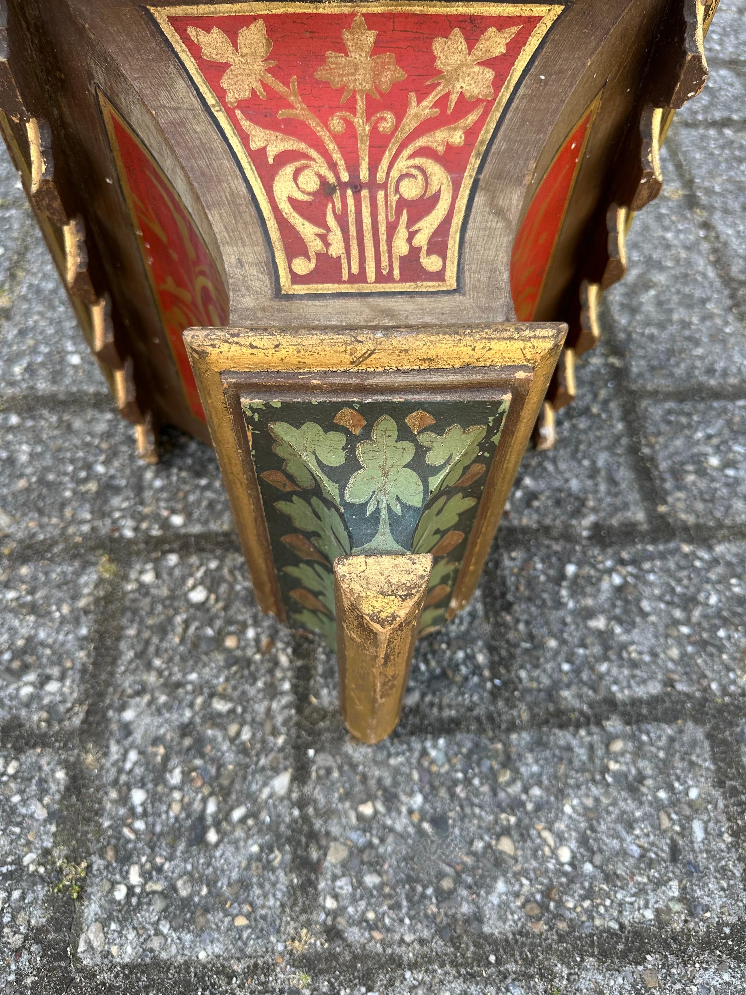19th Century Antique Hand Carved & Hand Painted Gothic Revival Wall Bracket, Shelf or Corbel For Sale