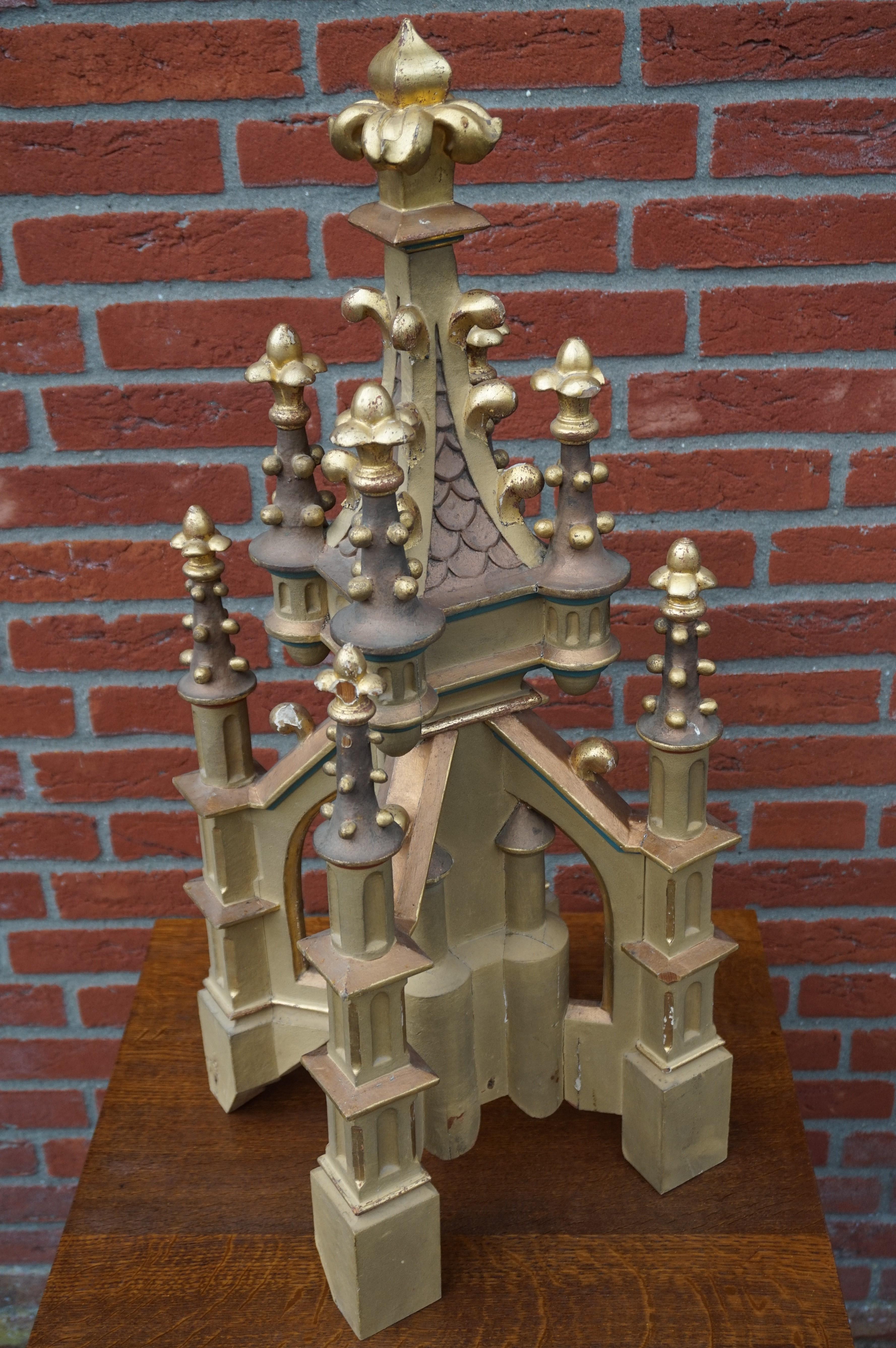 Architectural model-like Gothic church tower from circa 1900.

This beautiful and entirely handcrafted Gothic tower model is another one of our recent great finds. This antique dates back to the earliest years of the 20th century and it may have