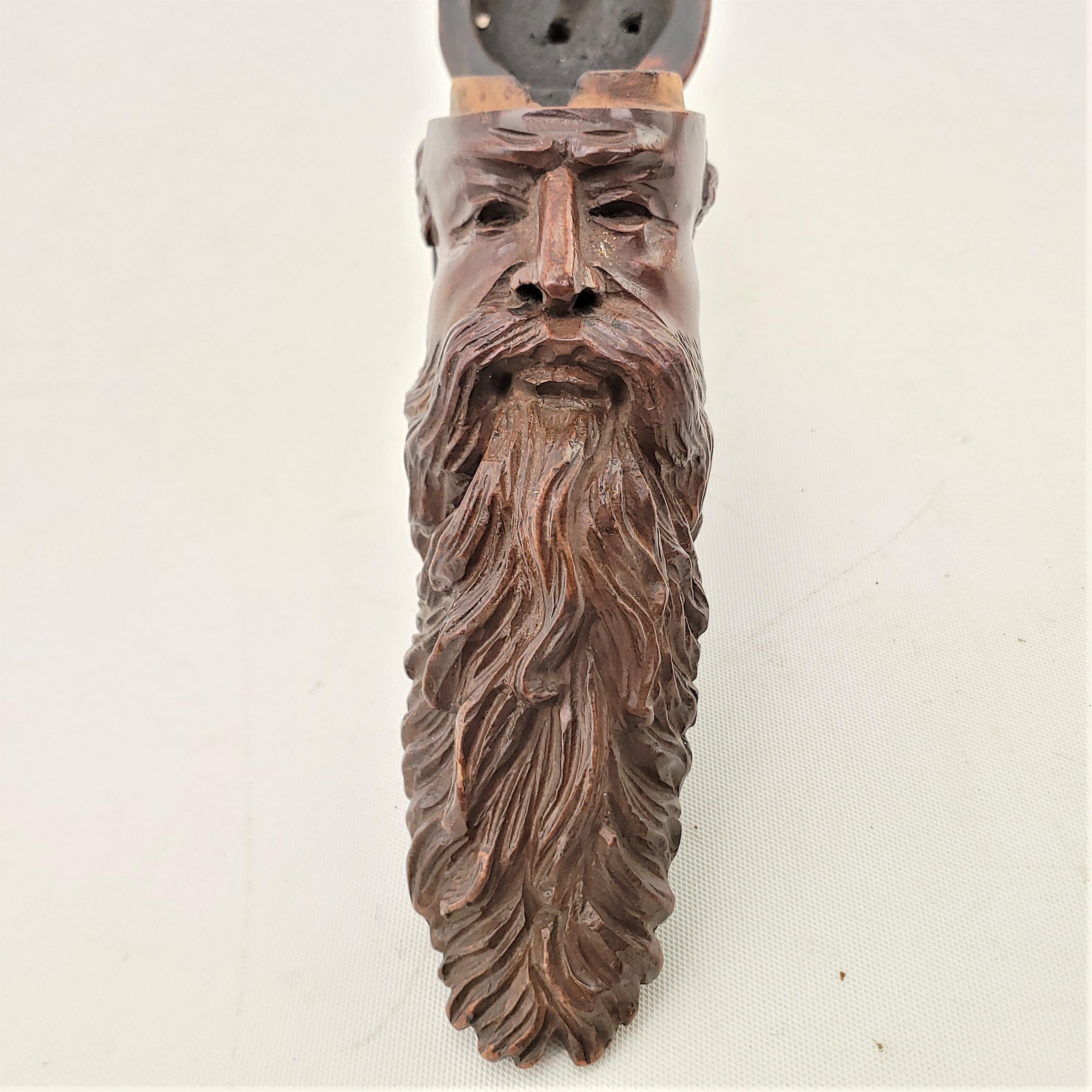 Ancienne pipe à fumer figurative en bois dur sculptée à la main, de style soldat confédéré en vente 1