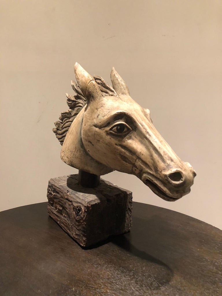 Antique Hand Carved Horse Head at 1stDibs