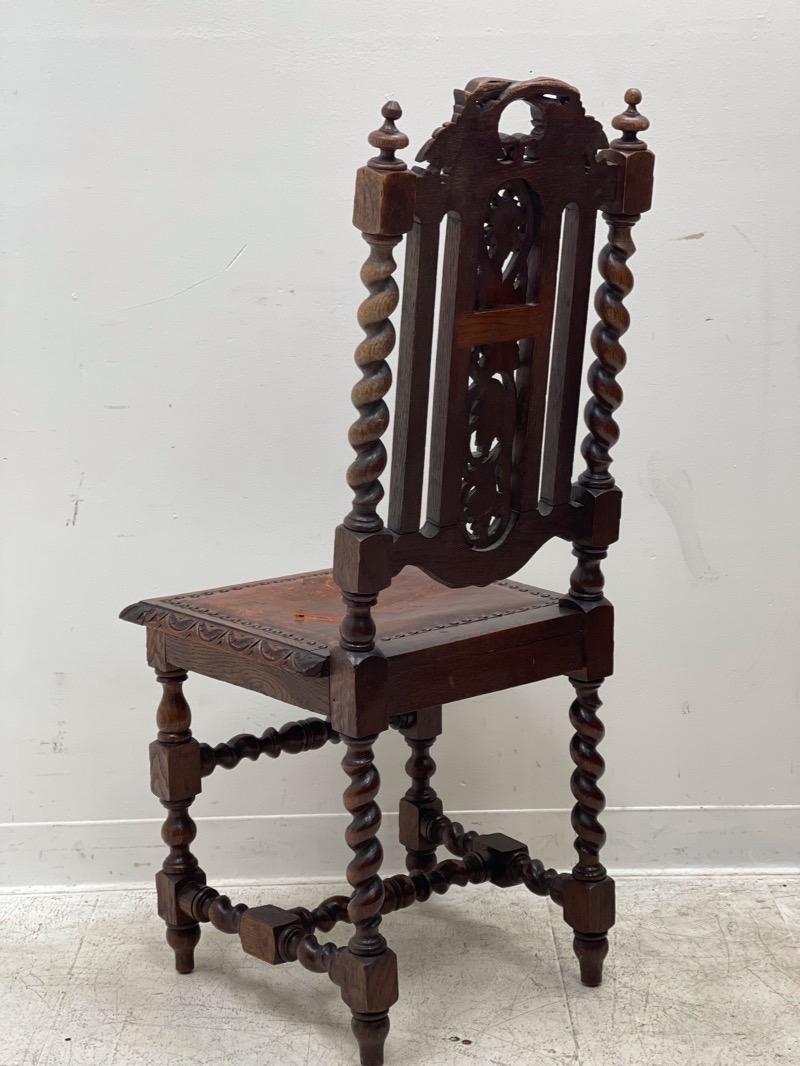 Antique Hand carved Jacobean Chair For Sale at 1stDibs