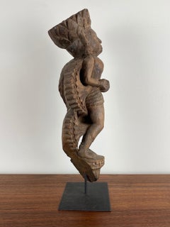 Antique Hand-Carved Krishna Figure