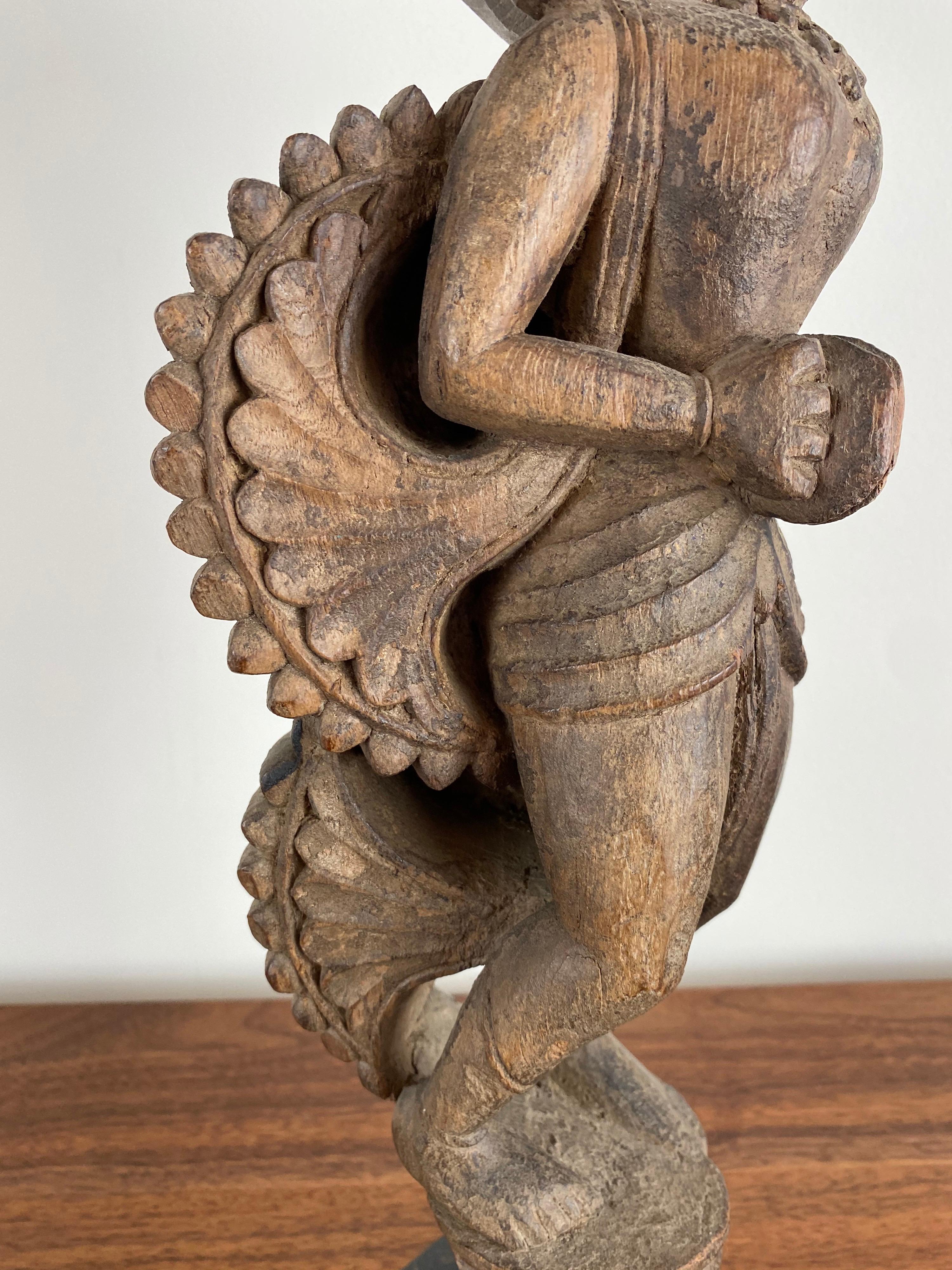 Antique Hand-Carved Krishna Figure For Sale 2
