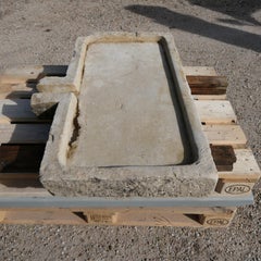 Antique Hand-Carved Limestone Shallow Sink or Garden Basin