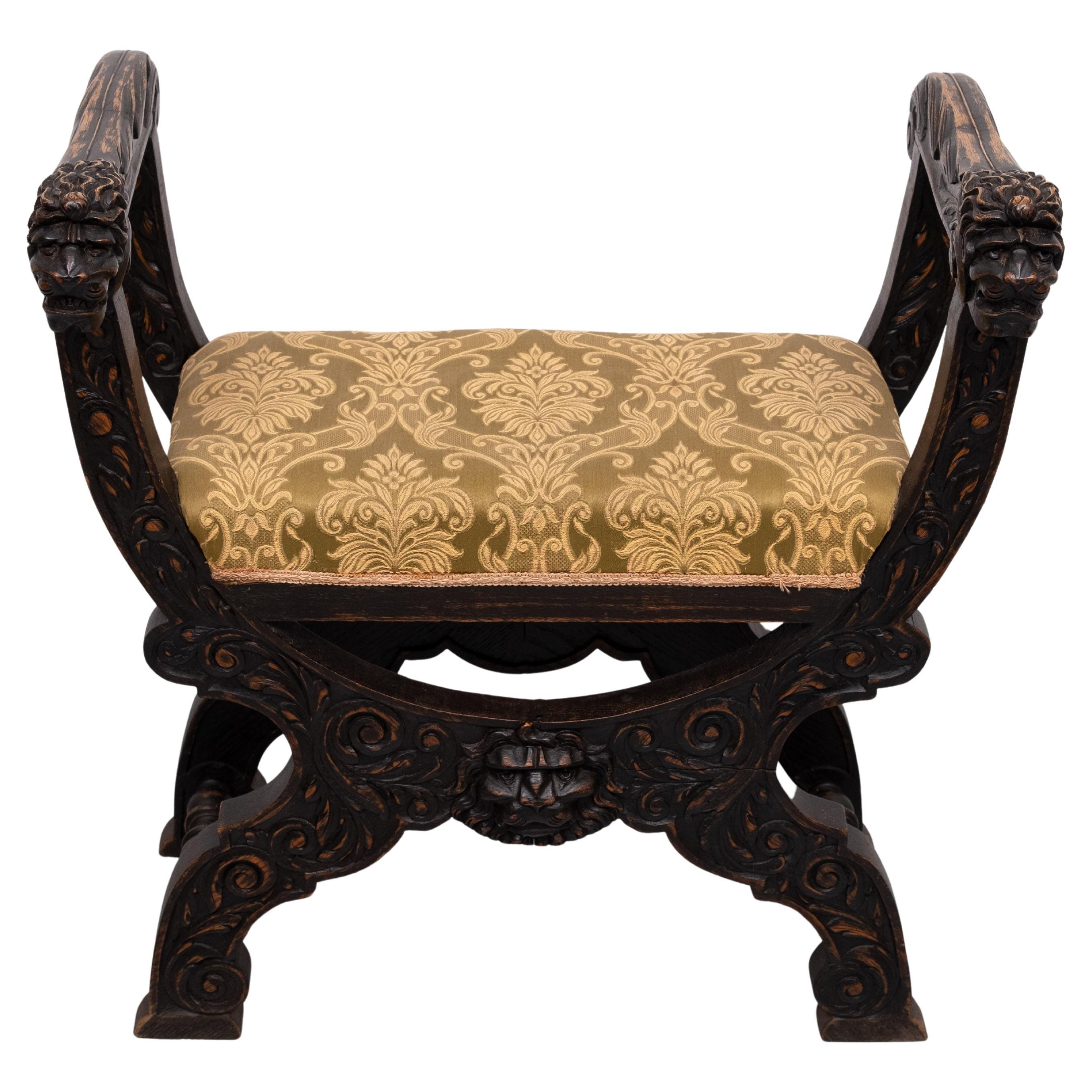 Antique Hand carved Lions stool  Holland