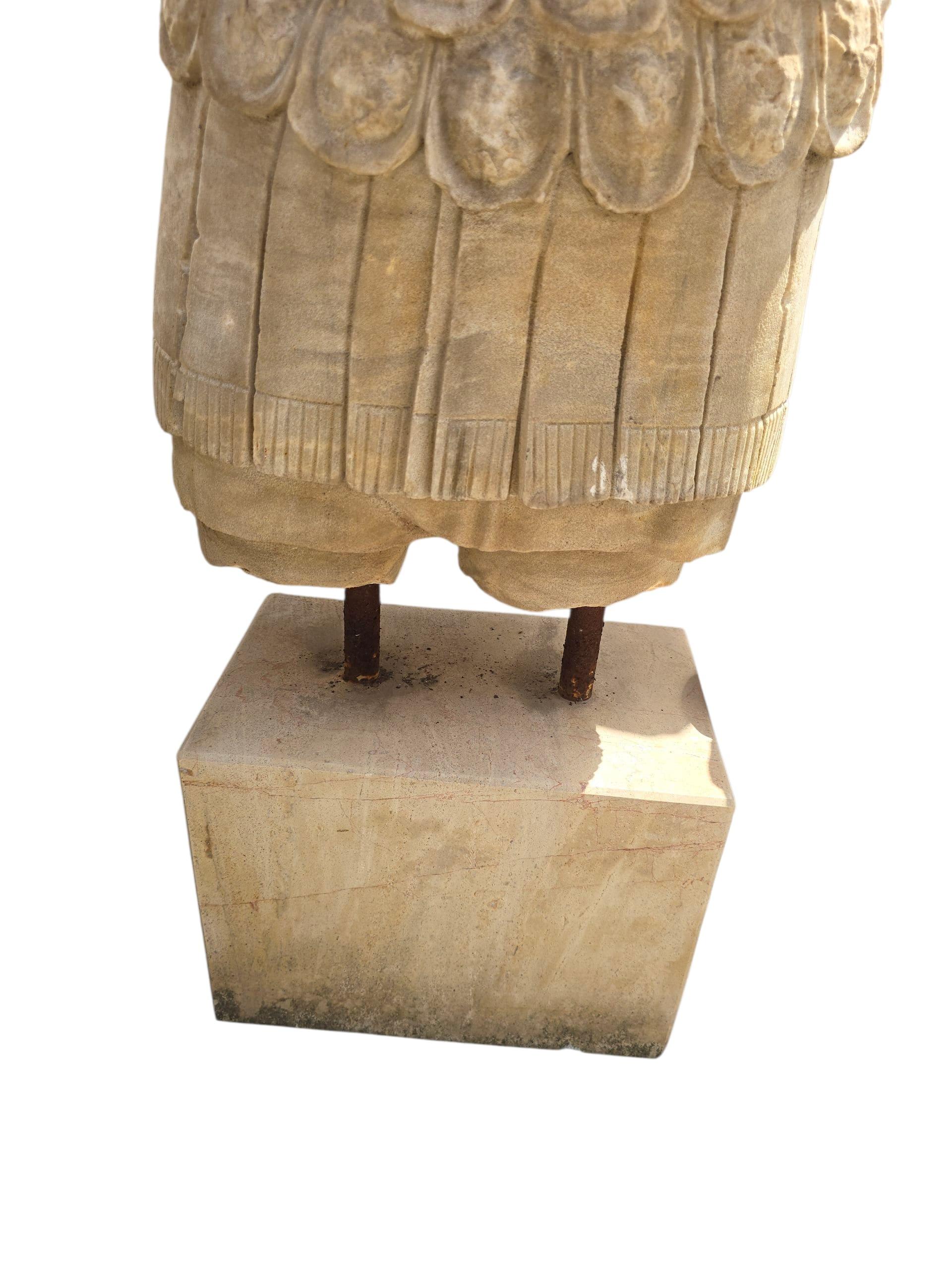 Mid-20th Century Antique Hand-Carved Marble Sculpture of a Roman Emperor, Early 20th Century For Sale